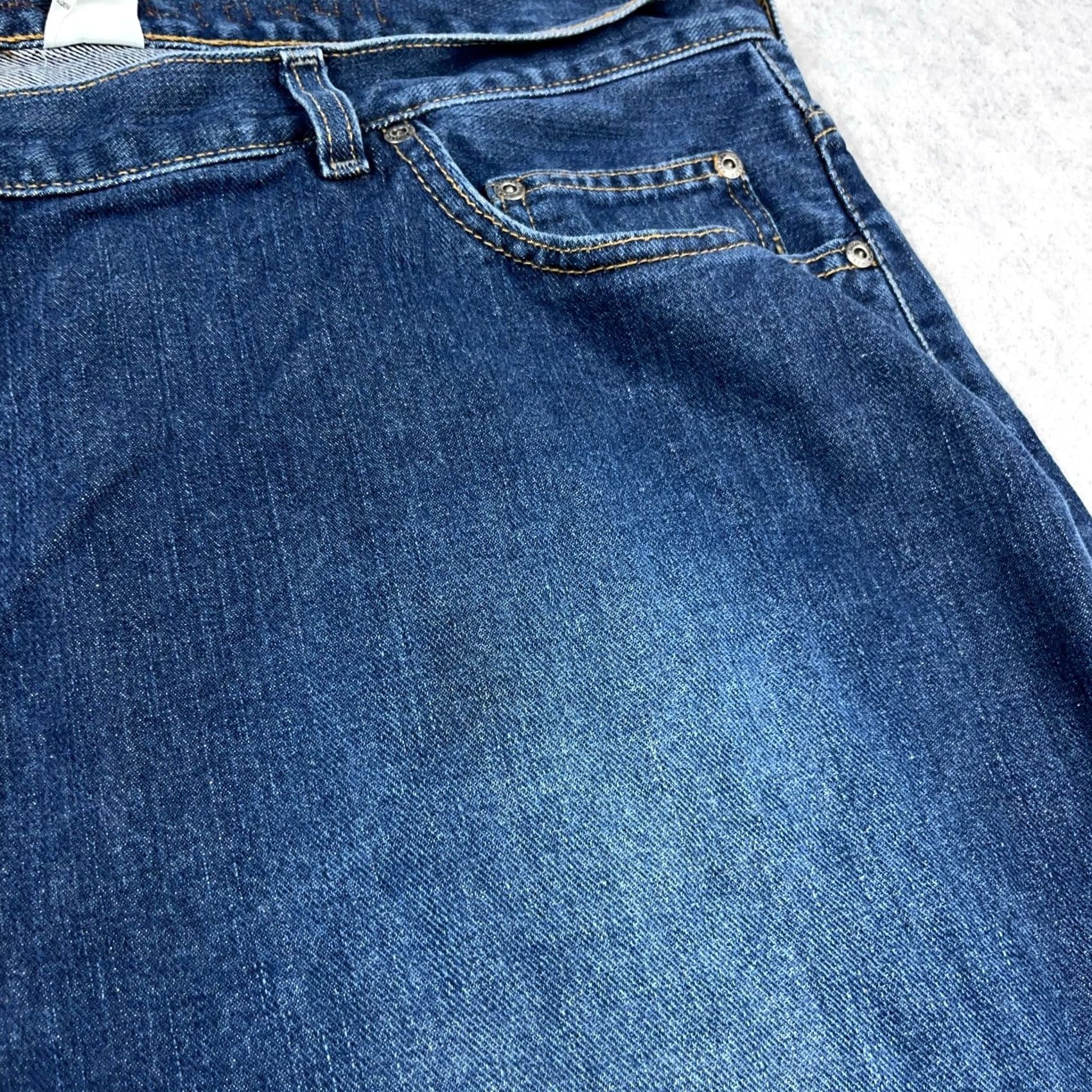 Harley Davidson Harley-Davidson Jeans Men 46x36 Slim Boot Cut Dark Wash USA Made Denim 5-Pocket Solid Blue MCM Images Size US 30 / EU 46 - 7 Thumbnail