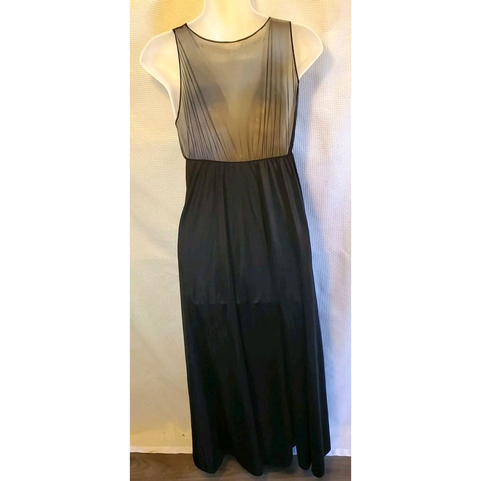 Vintage Vintage Rare Sz Sm Sexy Maxi Black Slip Dress Witchy Whimsy Goth Size S / US 4 / IT 40 - 6 Thumbnail