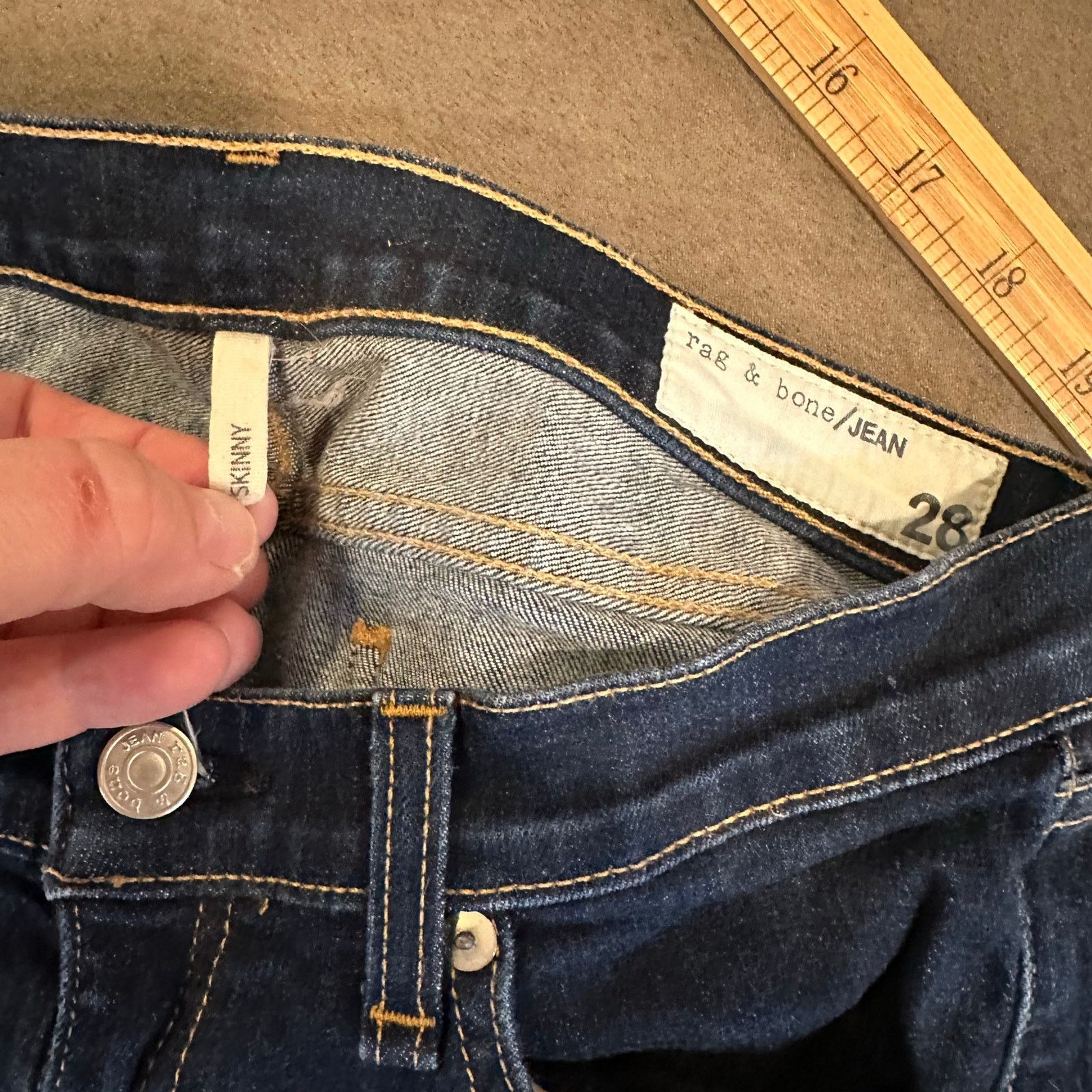 Rag & Bone Rag & Bone Mid Rise Classic Skinny Jeans Dark Blue 28 Size 28" / US 6 / IT 42 - 8 Thumbnail