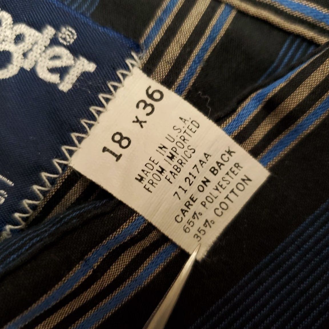 Wrangler VINTAGE Wrangler Shirt Mens 2XL Blue Stripe Pearl Snap X Long Tail Cowboy Made in USA Shirt Polyester Blend with Pockets Cowboy Western American Mens Size US XXL / EU 58 / 5 - 4 Thumbnail