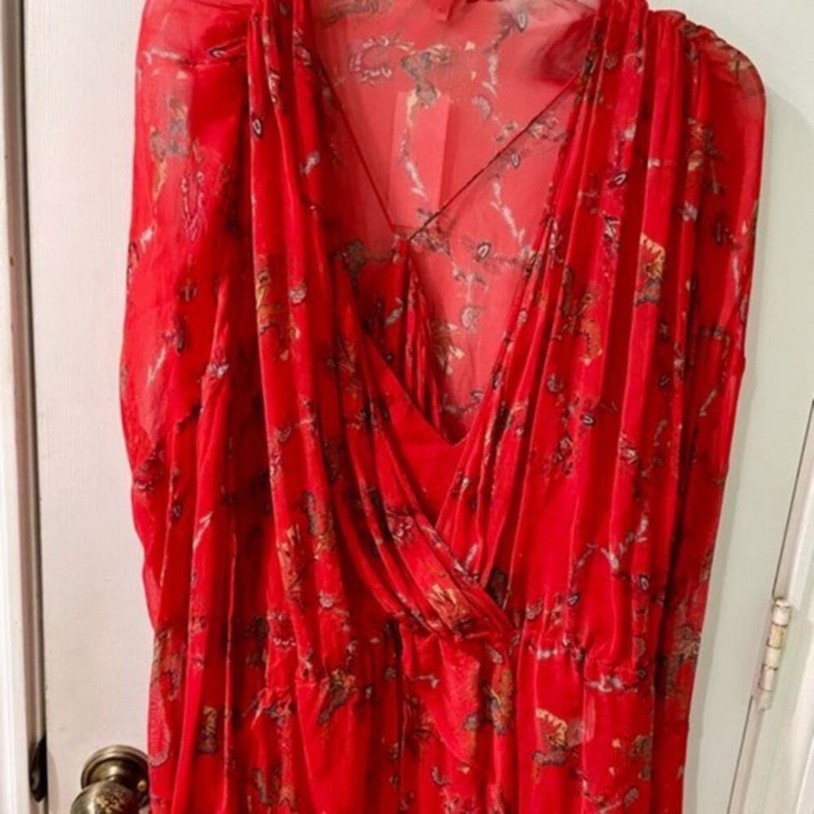 Iro Iro Linette Floral Print Bell Sleeve Chiffon Blouse, Size L / US 10 / IT 46 - 5 Thumbnail