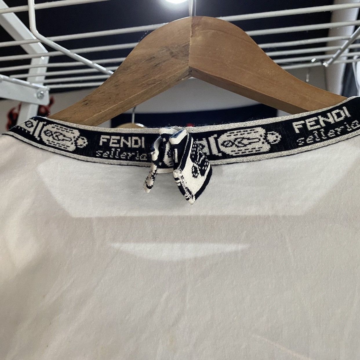 Fendi Fendi Selleria Roma Horse Logo Monogram Trim T-Shirt White Size M / US 6-8 / IT 42-44 - 9 Thumbnail