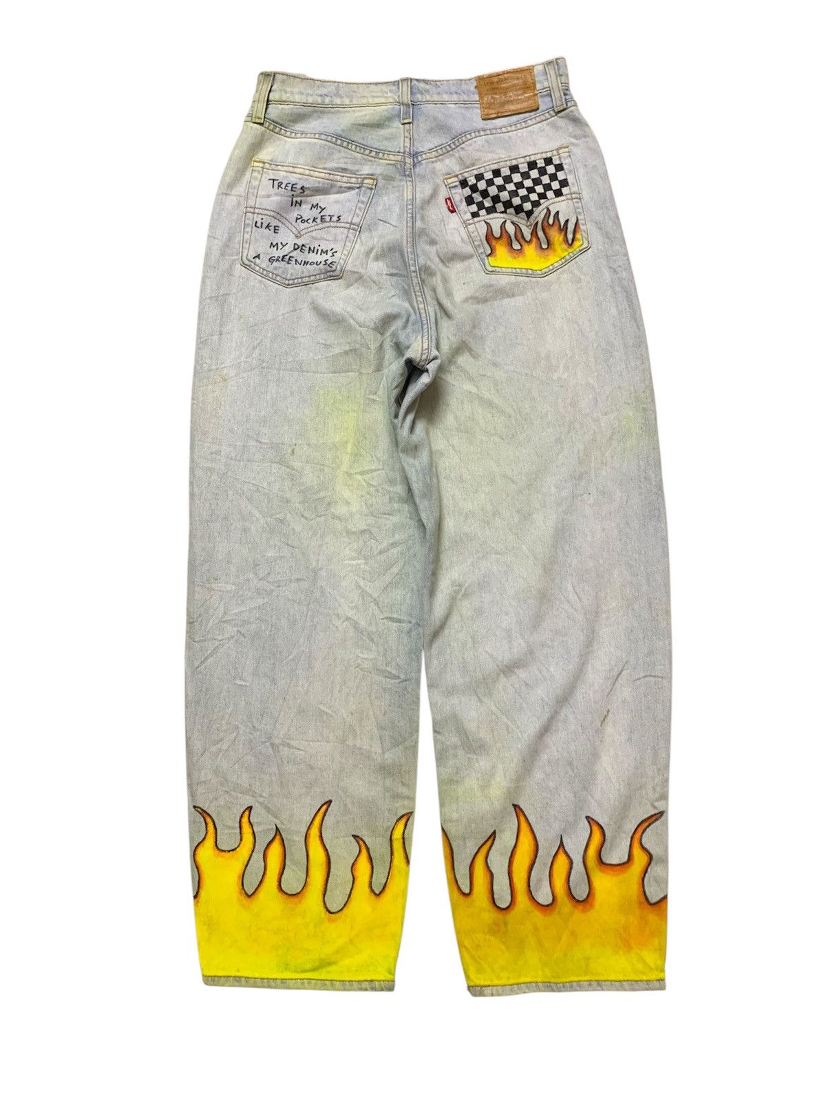 Levi's Levi’s Premium Big E Balloon Leg Custom Painted Size US 29 - 2 Thumbnail
