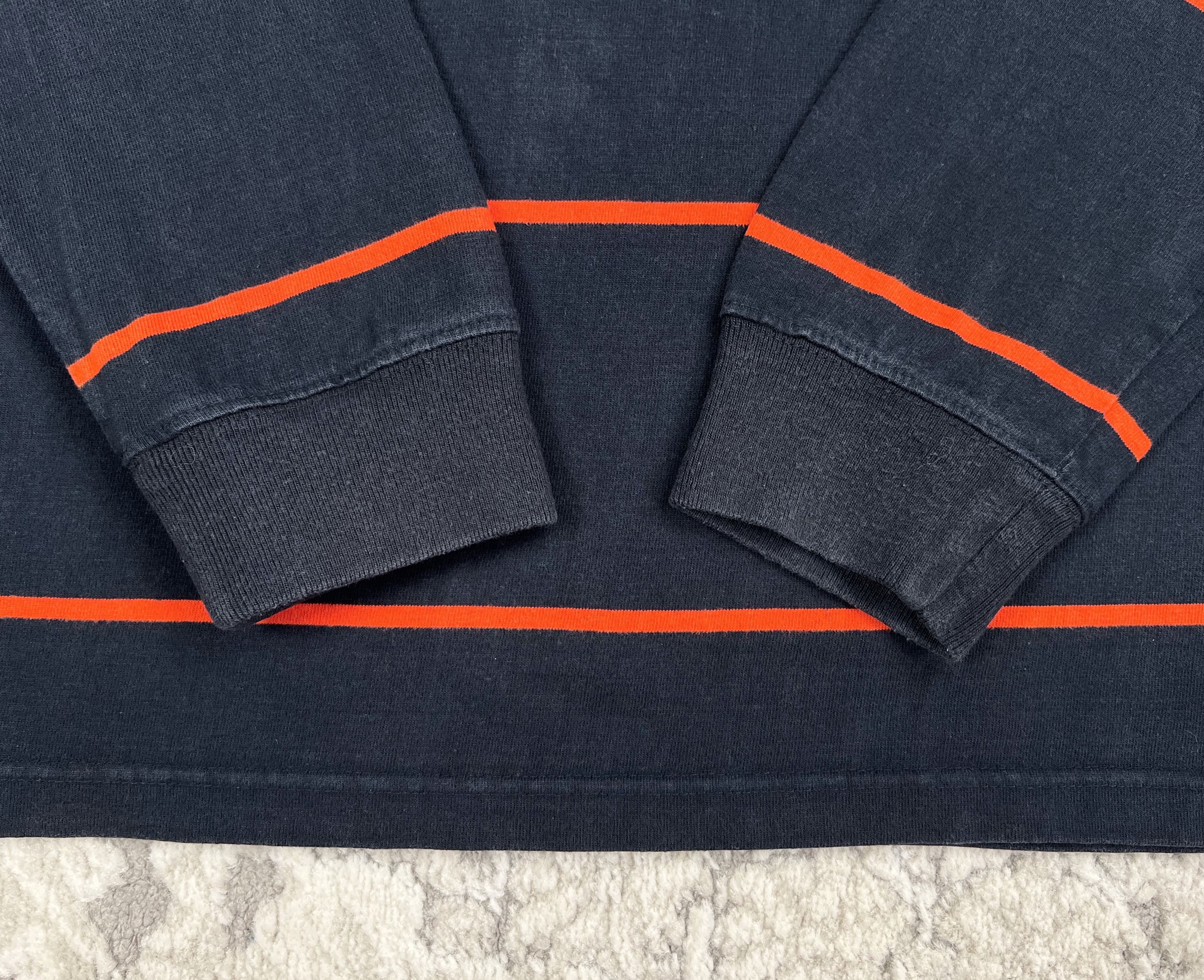 Chaps Chaps 1/4 Zip Orange Stripe Rugby Pullover Sweatshirt L Size US L / EU 52-54 / 3 - 5 Thumbnail