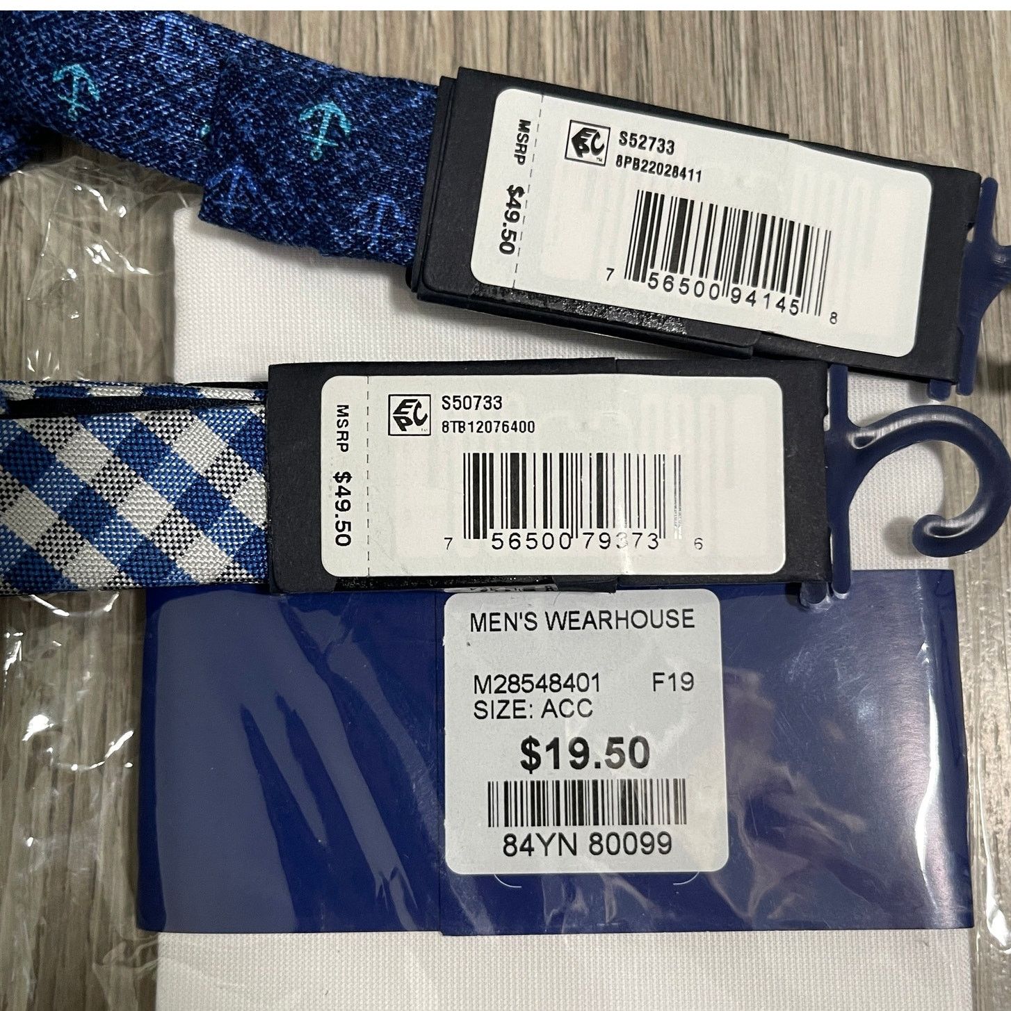 Tommy Hilfiger 3pc 2 Tommy Hilfiger Linen Bow Ties 1 Egara Pocket Square Size ONE SIZE - 6 Thumbnail