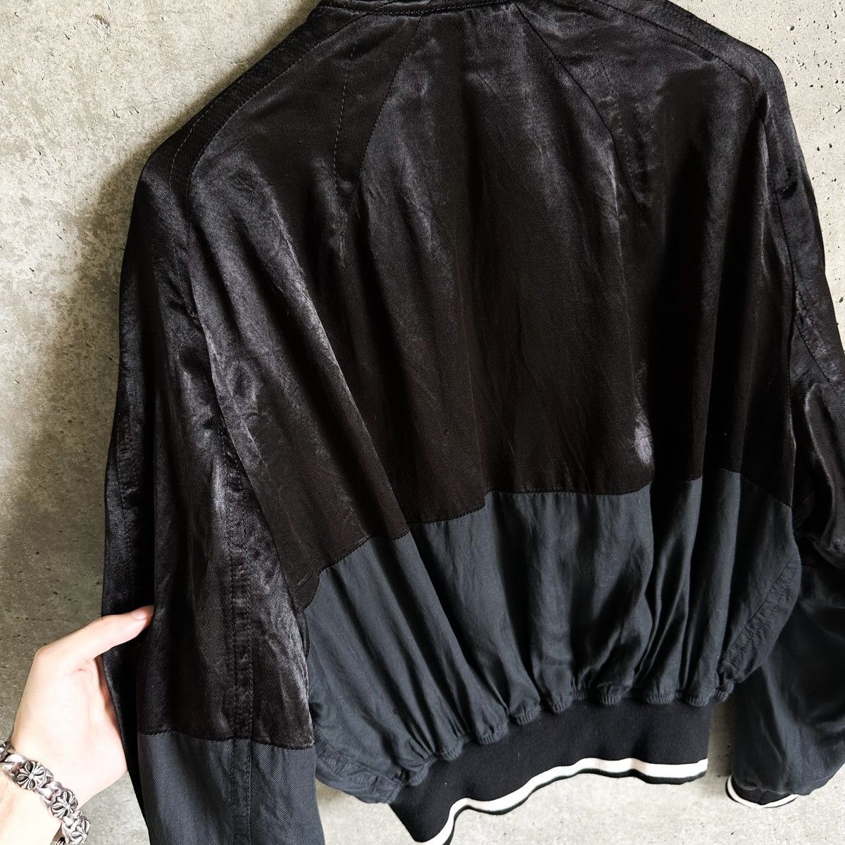 Silk Patchwork Baker Bomber Jacket