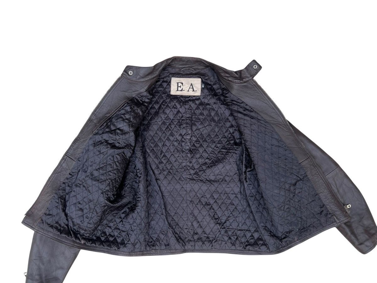 Emporio Armani Vintage Emporio Armani Faded Patina Leather Racer Jacket Size US M / EU 48-50 / 2 - 14 Thumbnail