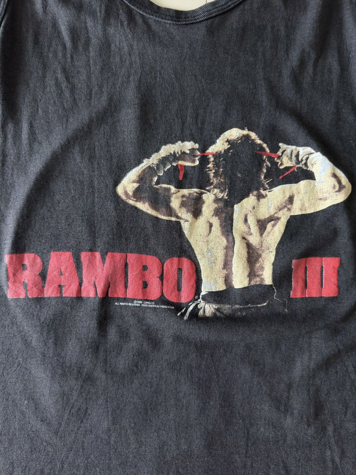 Vintage 1988 Rambo 3 III Movie Rocky Balboa Cobra 80s Stallone Shirt Size US XL / EU 56 / 4 - 4 Thumbnail