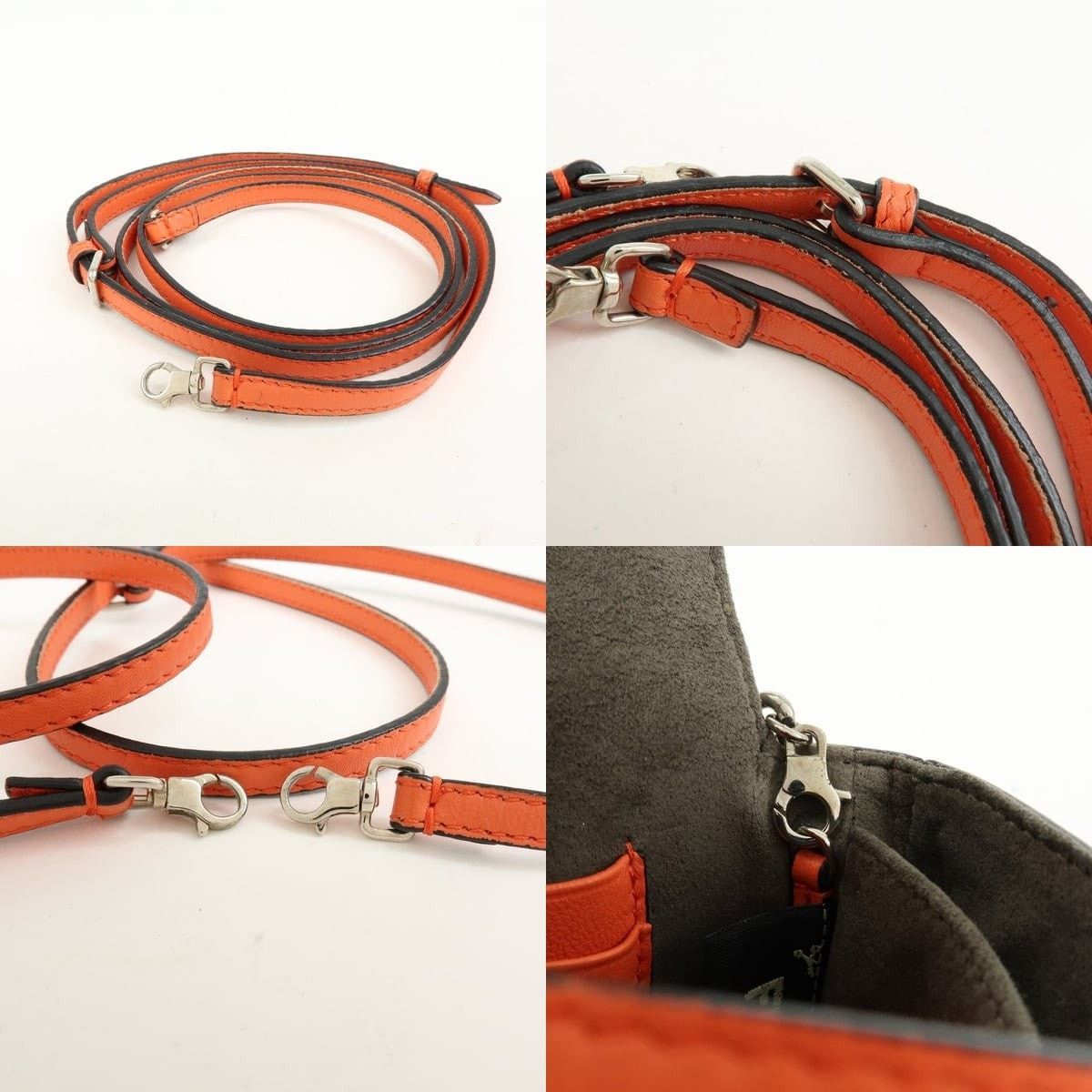 Fendi Fendi Micro Baguette Calfskin Crossbody Bag Orange Size ONE SIZE - 4 Thumbnail