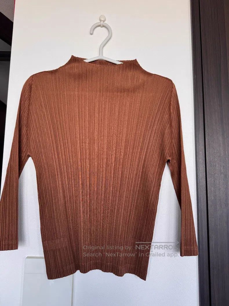 Issey Miyake Issey Miyake Brown Long Sleeve Top Size L / US 10 / IT 46 - 1 Thumbnail