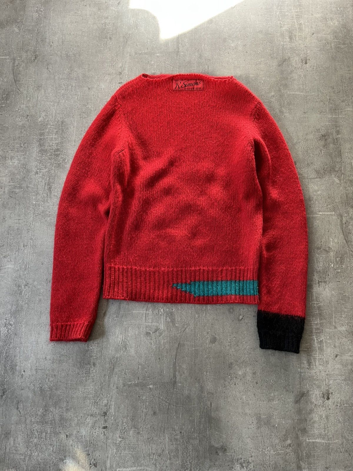 Raf Simons A/W 21 red wool mohair sweater rare