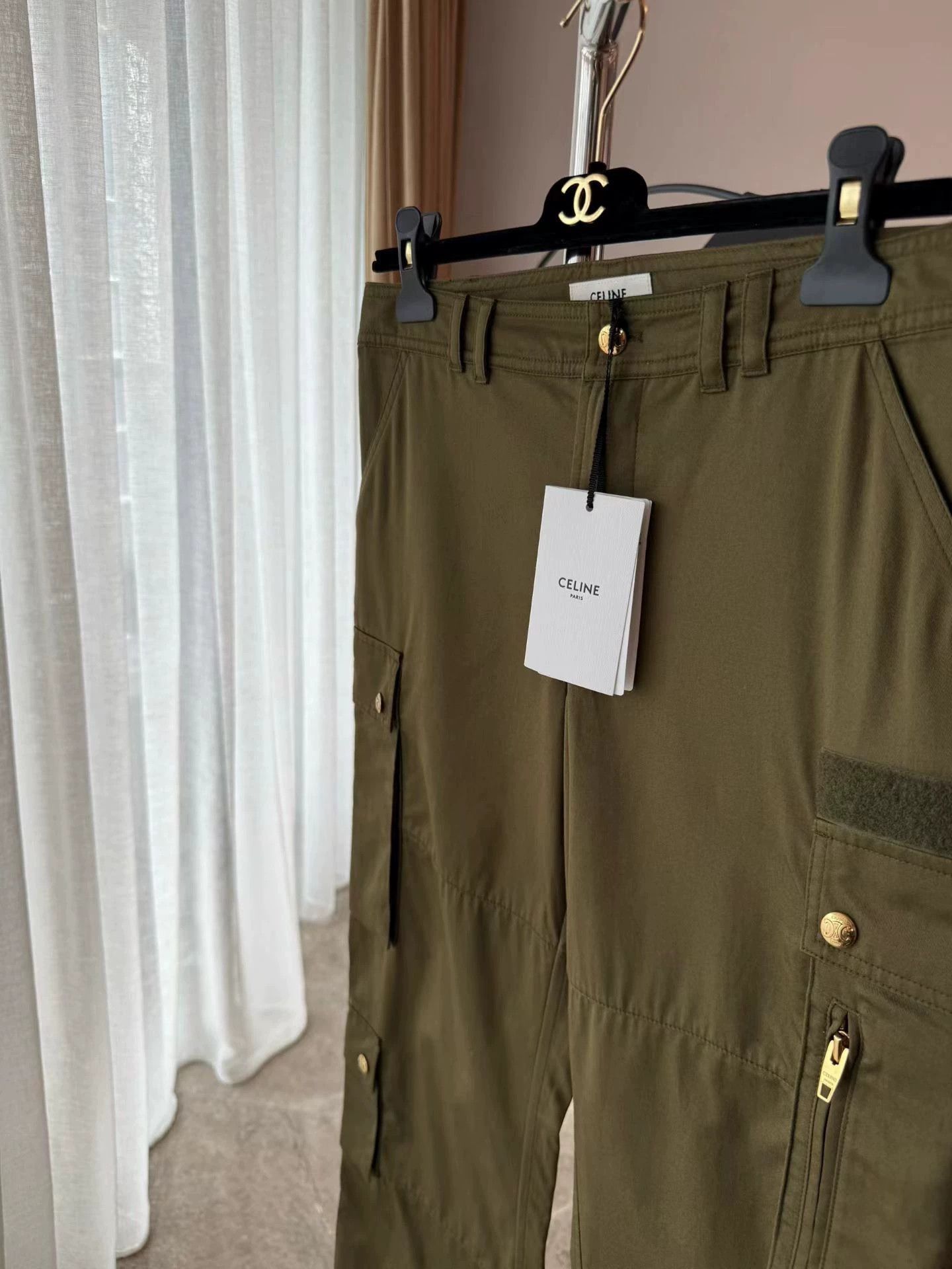 Celine Celine cargo pants 36 new tags drawstring cuffs Size 26" / US 2 / IT 38 - 2 Thumbnail