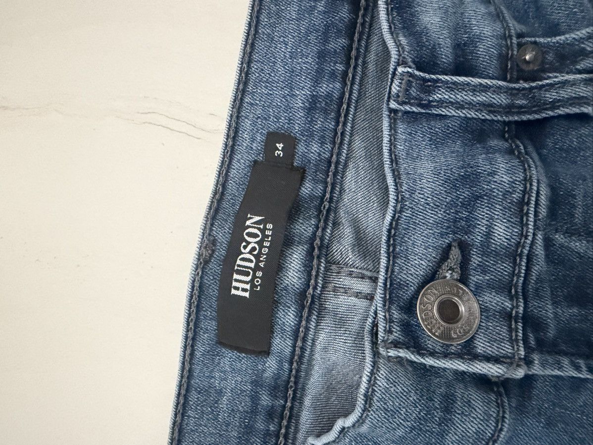 Hudson HUDSON Blake Slim Straight Jeans Light Wash Faded Denim Y2K Size US 34 / EU 50 - 4 Thumbnail