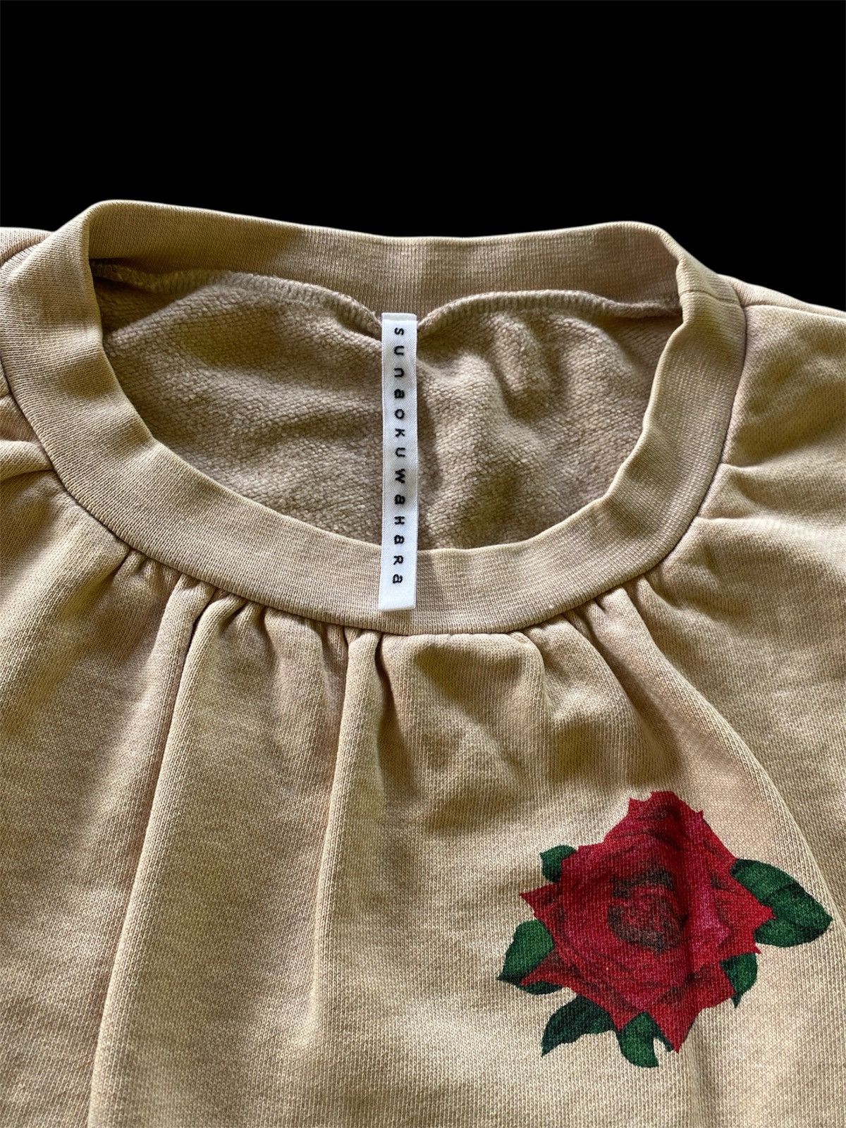 Issey Miyake × Sunao Kuwahara Vintage SunaoKuwahara Rose Printed Tan Sweatshirt Size M / US 6-8 / IT 42-44 - 2 Thumbnail