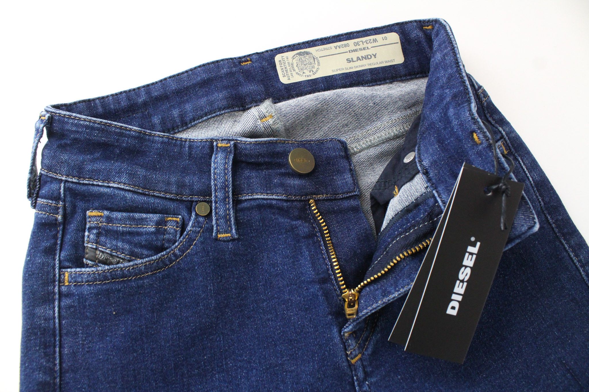 Diesel SLANDY 082AA W23/L30 Girls Blue Stretch Jeans 70226 Size 23" - 3 Thumbnail