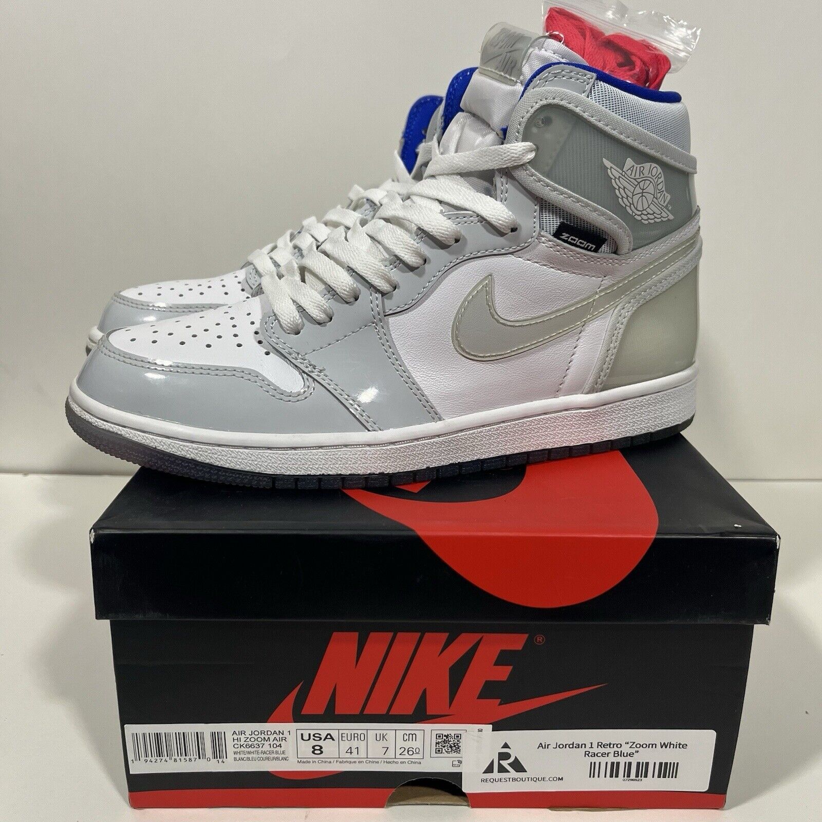 Jordan Brand Size 8M = 9.5 Women’s- Air Jordan 1 Zoom High Racer Blue Size US 8 / EU 41 - 1 Thumbnail
