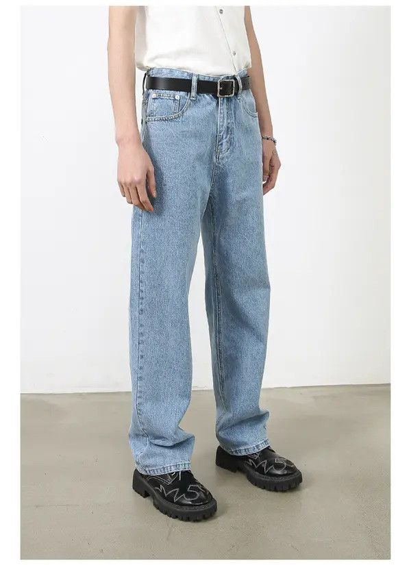 VIBE Japanese street style classic simple versatile washed jeans Size US 32 / EU 48 - 3 Thumbnail
