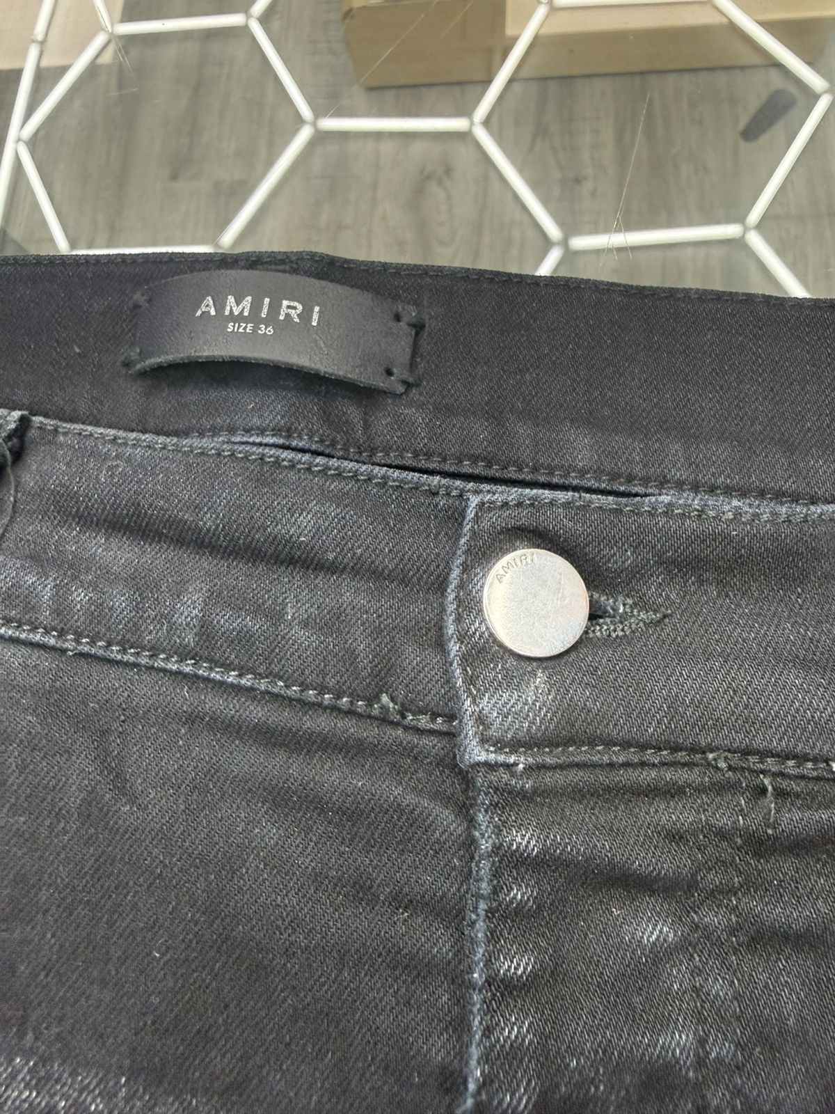 Amiri Amiri MX1 - Glitter Patched (Black) Size US 36 / EU 52 - 4 Thumbnail