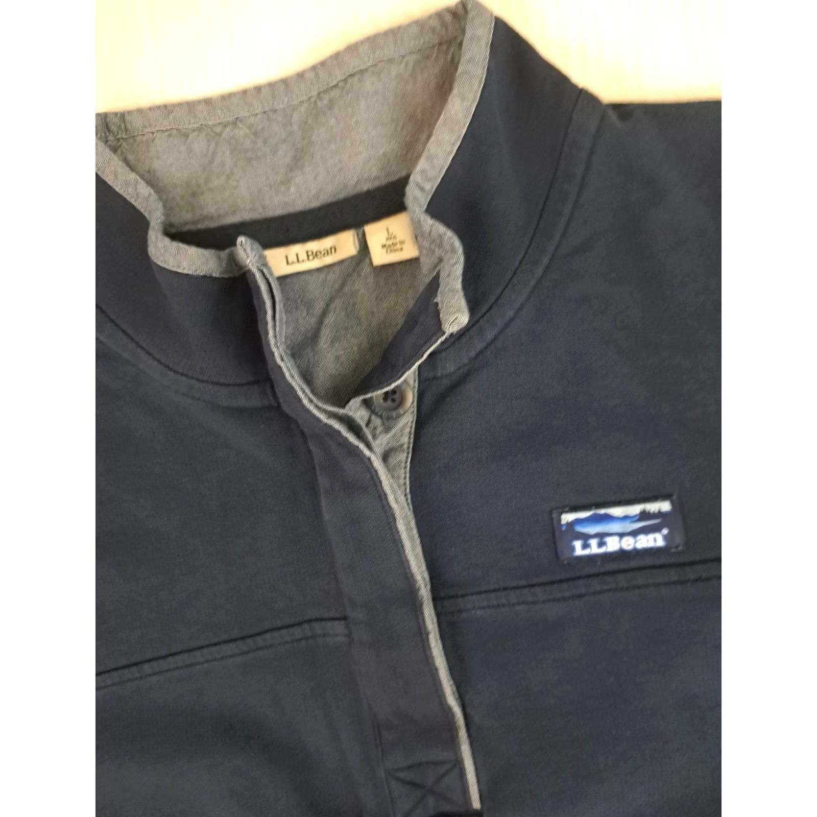 Vintage VINTAGE L.L. Bean 1/4 Zip Sweater Navy Blue Cotton Fleece Long Sleeve Large Unisex Adults Size US L / EU 52-54 / 3 - 2 Thumbnail