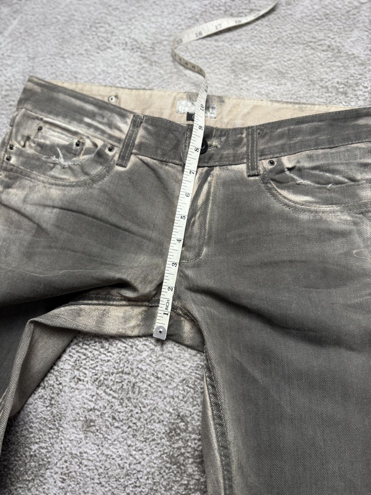 If Six Was Nine Distressed flare denim jeans pants Size US 33 - 18 Thumbnail