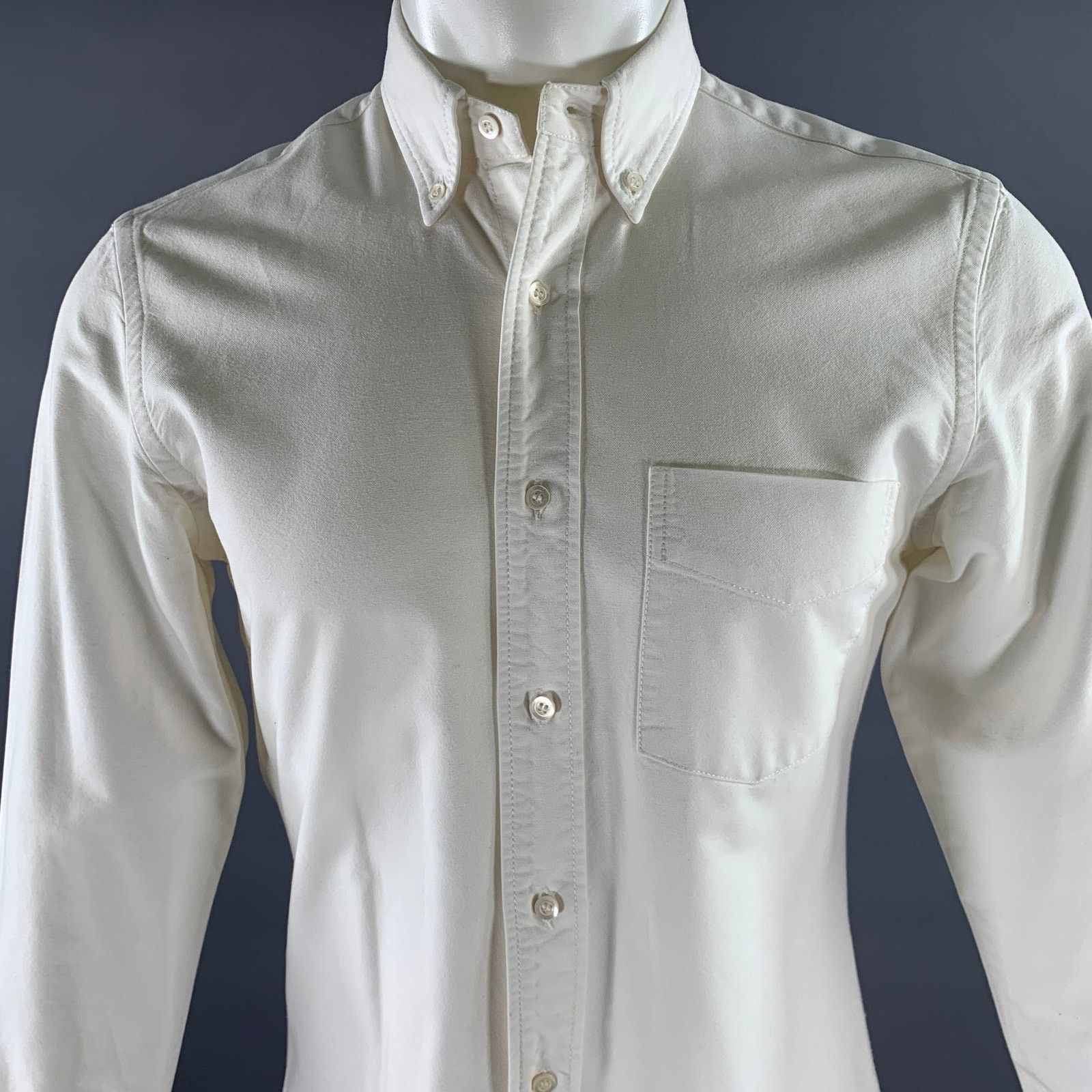 Aspesi ASPESI Size S White Oxford Long Sleeve Shirt Size US S / EU 44-46 / 1 - 2 Thumbnail