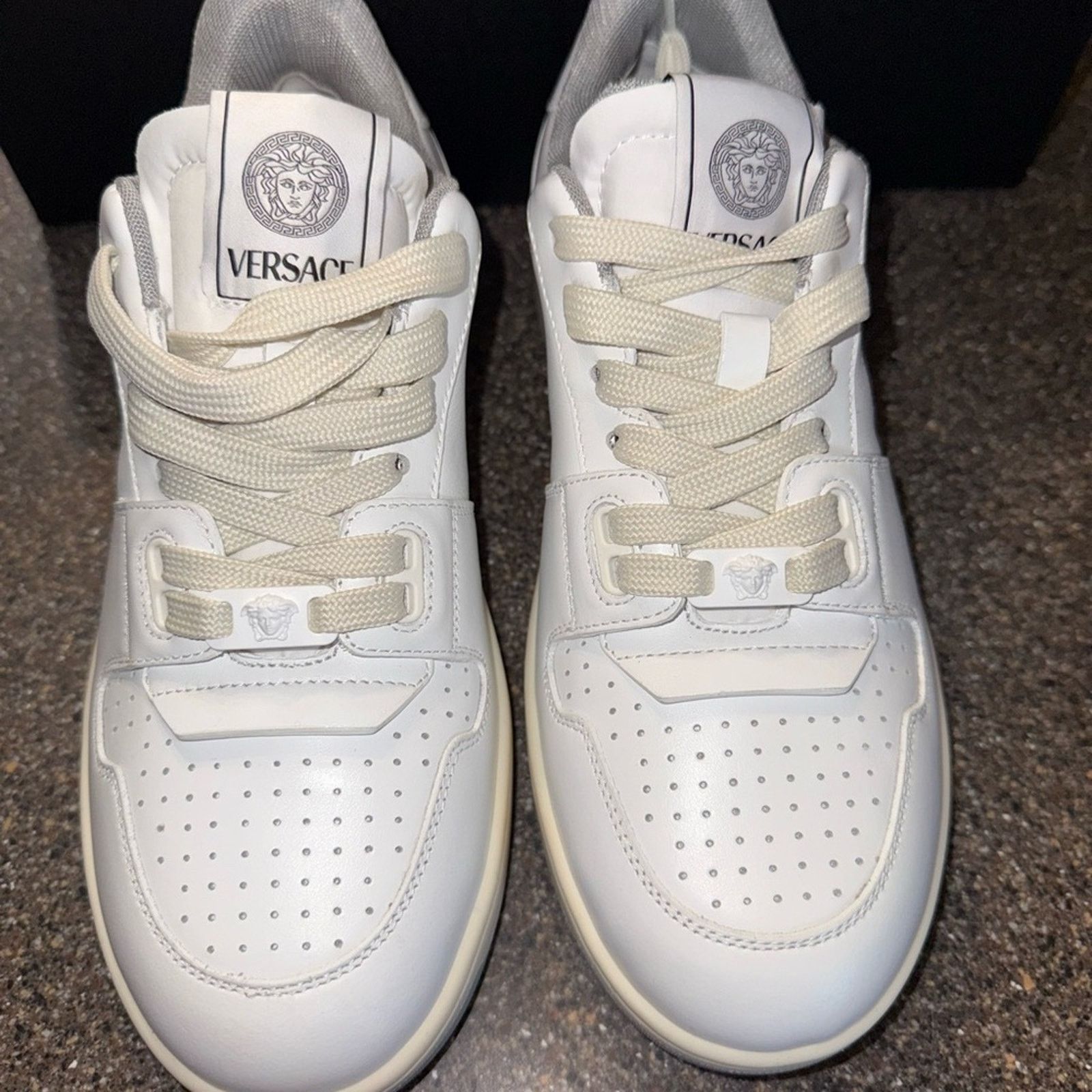 Versace NIB Versace White Sneakers VITELLO+TESSUTO Size US 6 / EU 39 - 1 Thumbnail