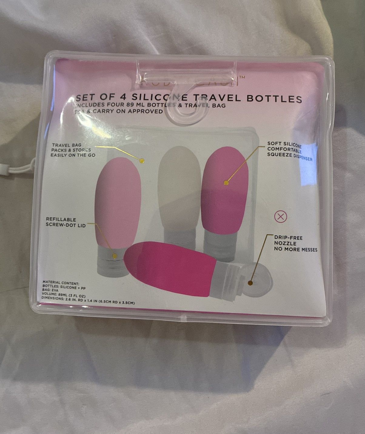 Other Ruby+Cash Set of 4 Pack Silicone Travel Toiletry Bottle Set Size ONE SIZE - 5 Thumbnail