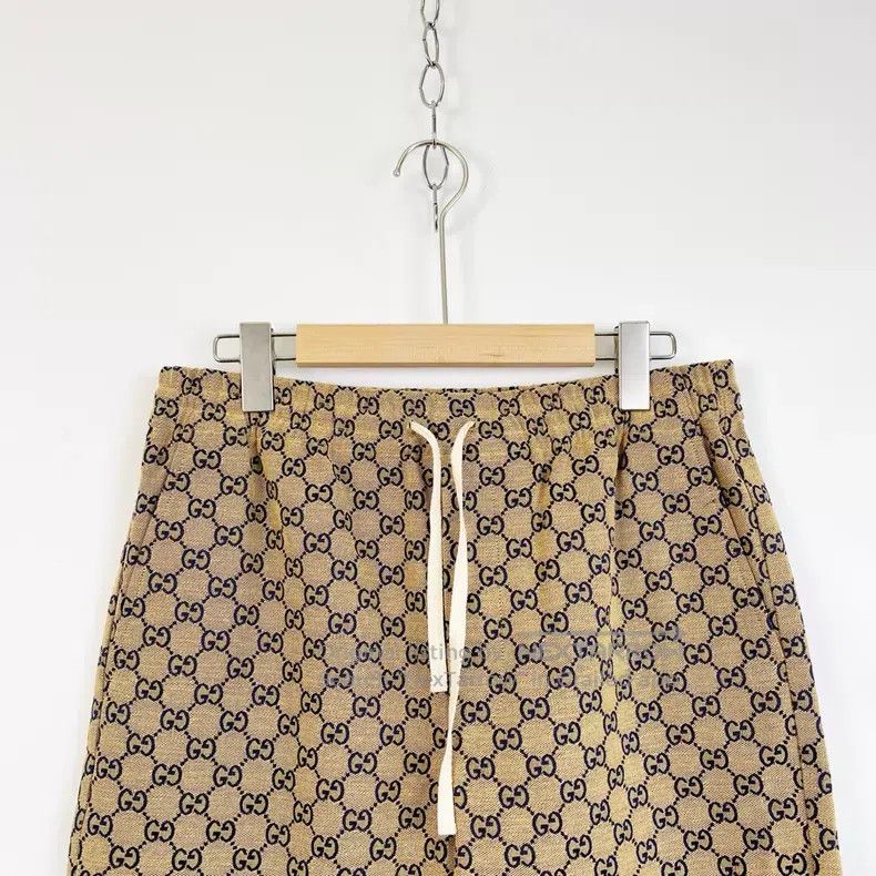 Gucci Gucci Beige double G-shaped full-printed tie-up mid-waist Size US 30 / EU 46 - 3 Thumbnail