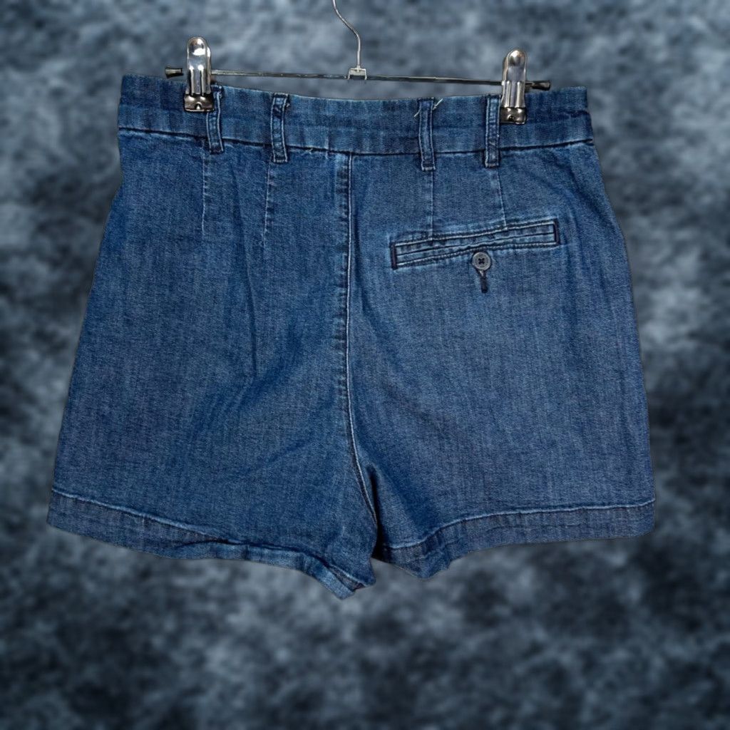Gap Gap x Doen Womens Bermuda Shorts 4R Denim Button-Front High Waist Blue 27 in / 4R / Adult Womens Size 27 / 4R Bermuda Shorts Blue Womens Gap x Doen Size 27" / US 4 / IT 40 - 1 Thumbnail