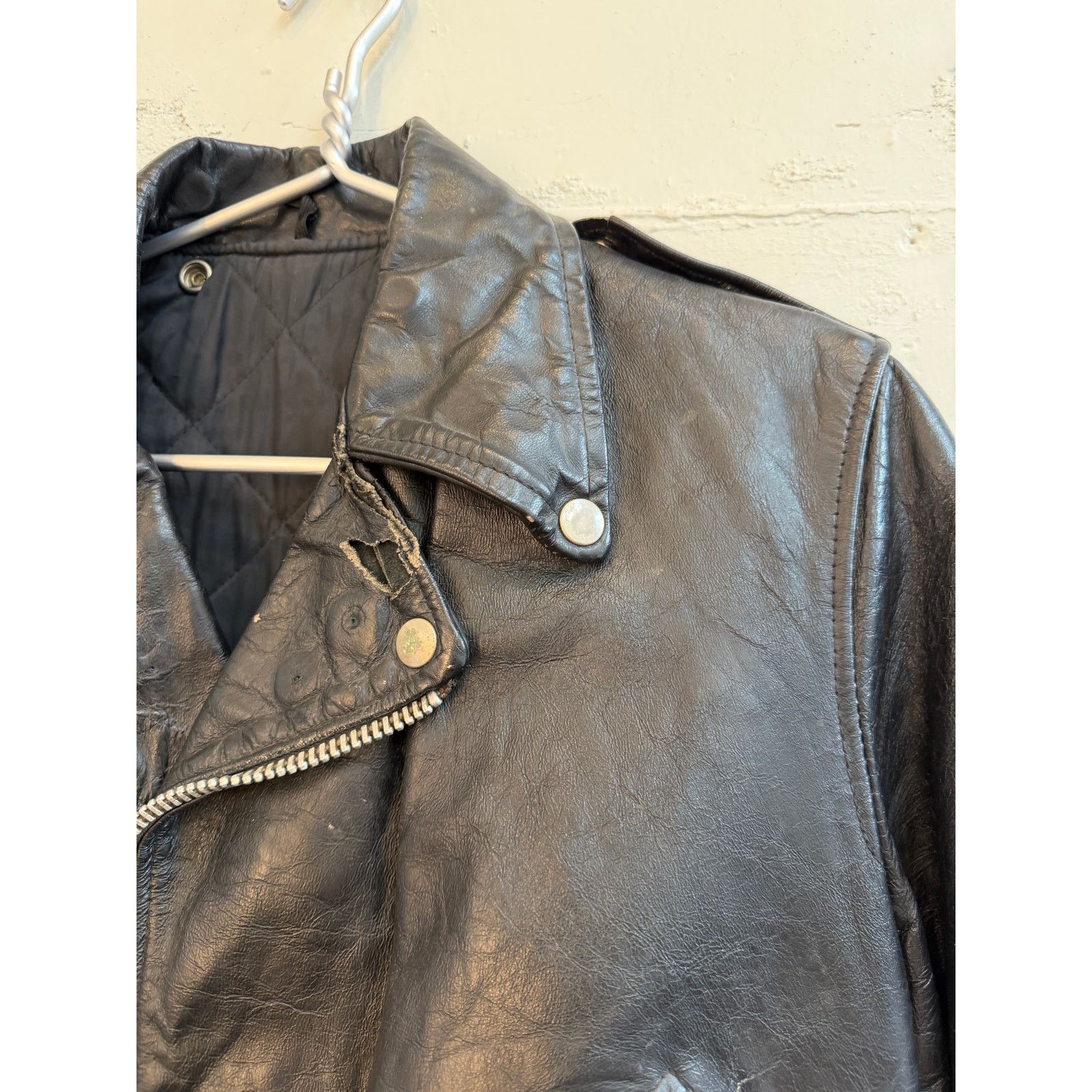 Vintage Vintage 60's Leather Motorcycle Biker Jacket Size US L / EU 52-54 / 3 - 5 Thumbnail