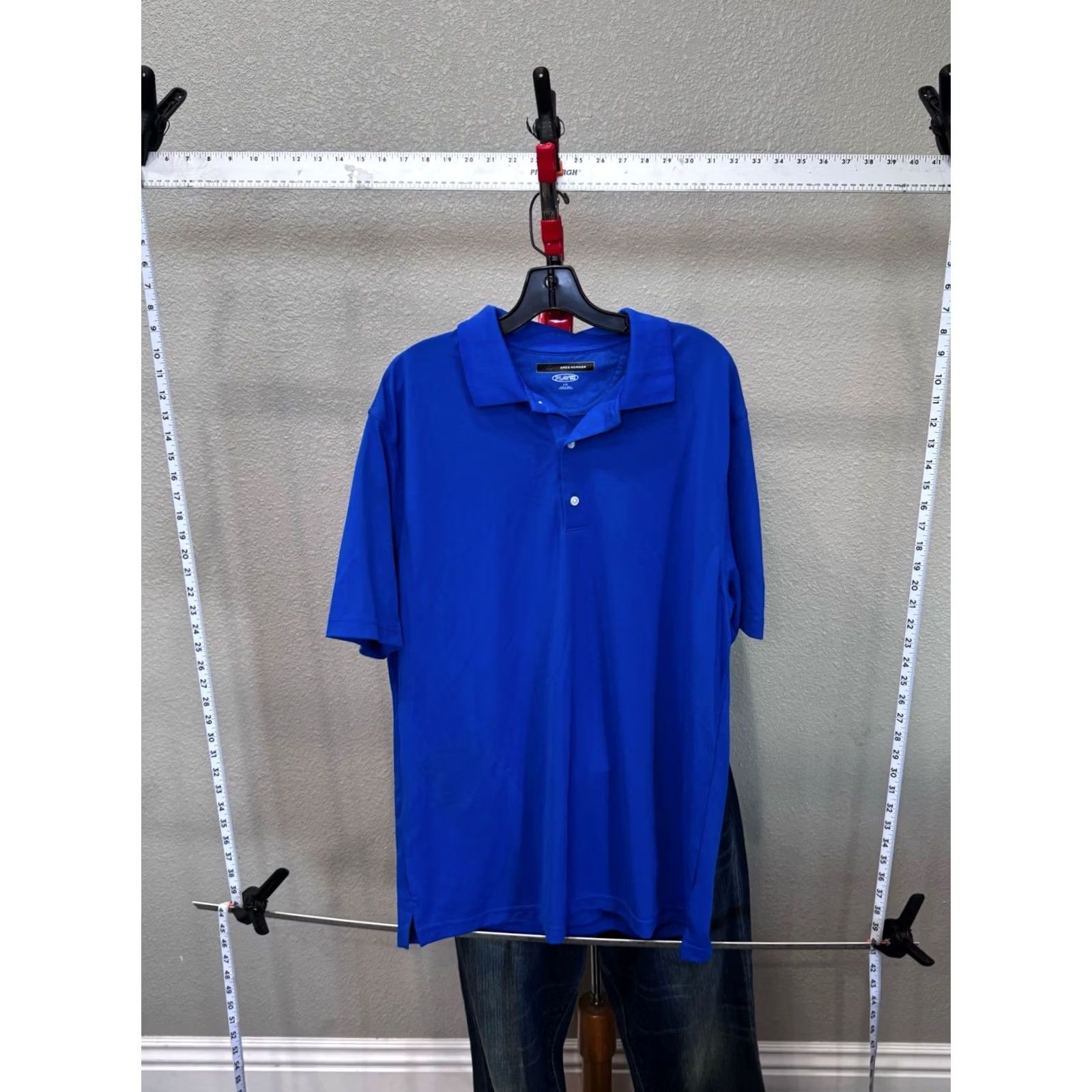 Vintage Greg Norman Polo Shirt Large L Blue Play Dry Las Vegas Golf hall Of FAME Mens Size US L / EU 52-54 / 3 - 2 Thumbnail