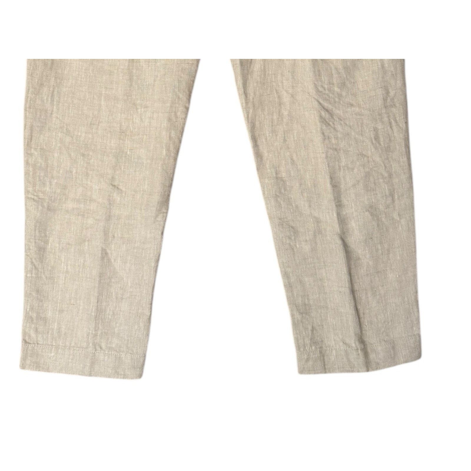 Athleta Athleta Voyager Pants Natural Beige 100% Linen Tapered Size 34" / US 12 / IT 48 - 8 Thumbnail