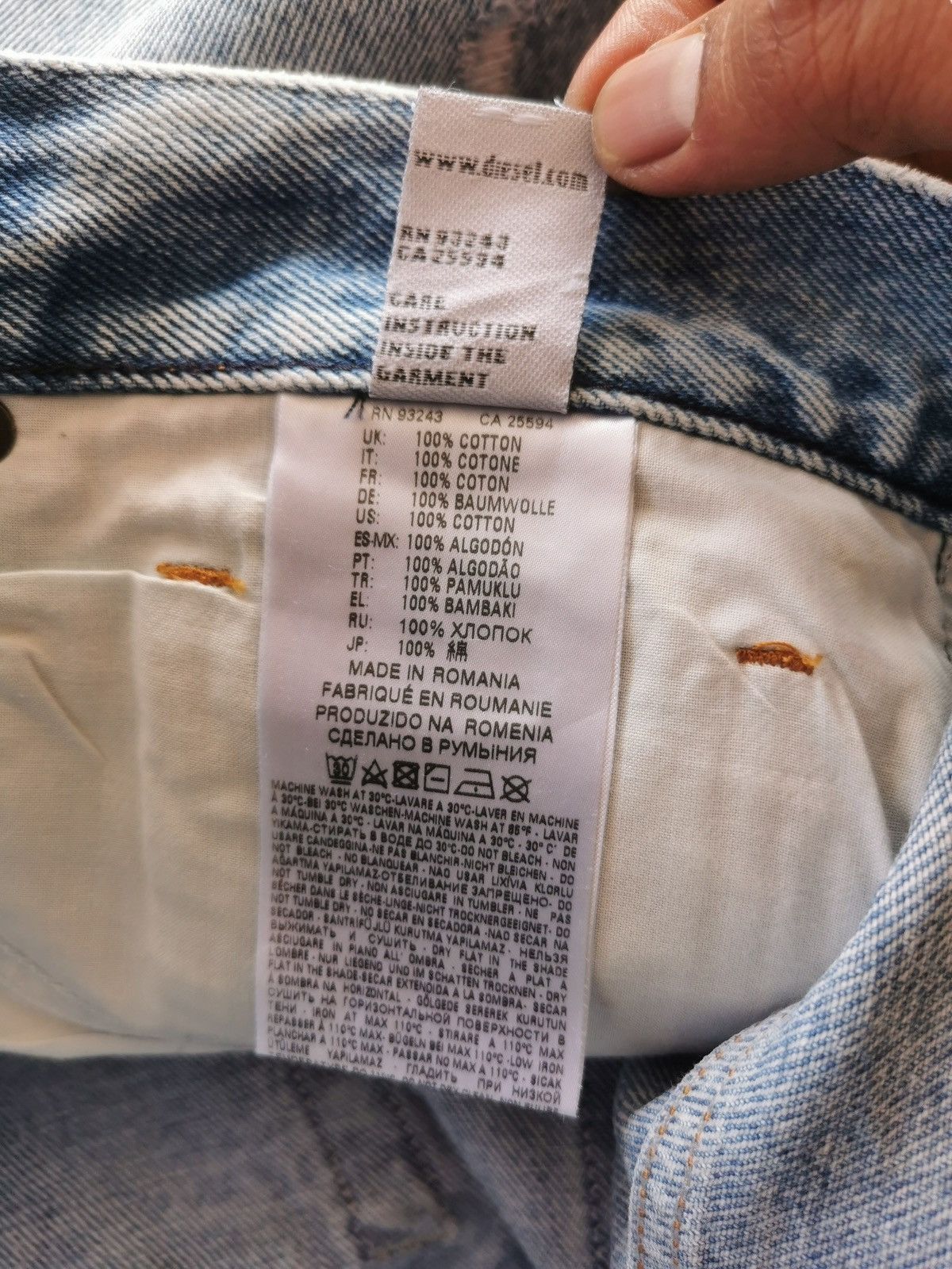 Diesel Diesel Mharky Slim Distressed Stone Wash Blue Jeans Size 32 Size US 33 - 10 Thumbnail