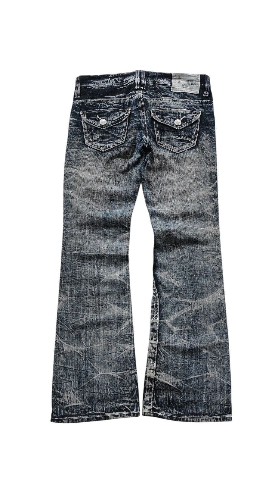 Theory Spice Denim Punk Jeans Flared Bootcuts Clawmark Whisker Boro Size 31" - 3 Thumbnail
