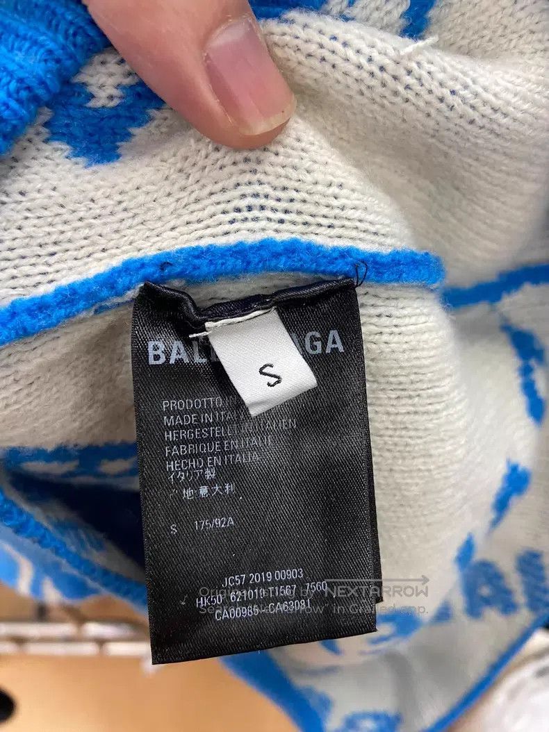 Balenciaga Balenciaga Blue barrage print sweater Size US S / EU 44-46 / 1 - 4 Thumbnail