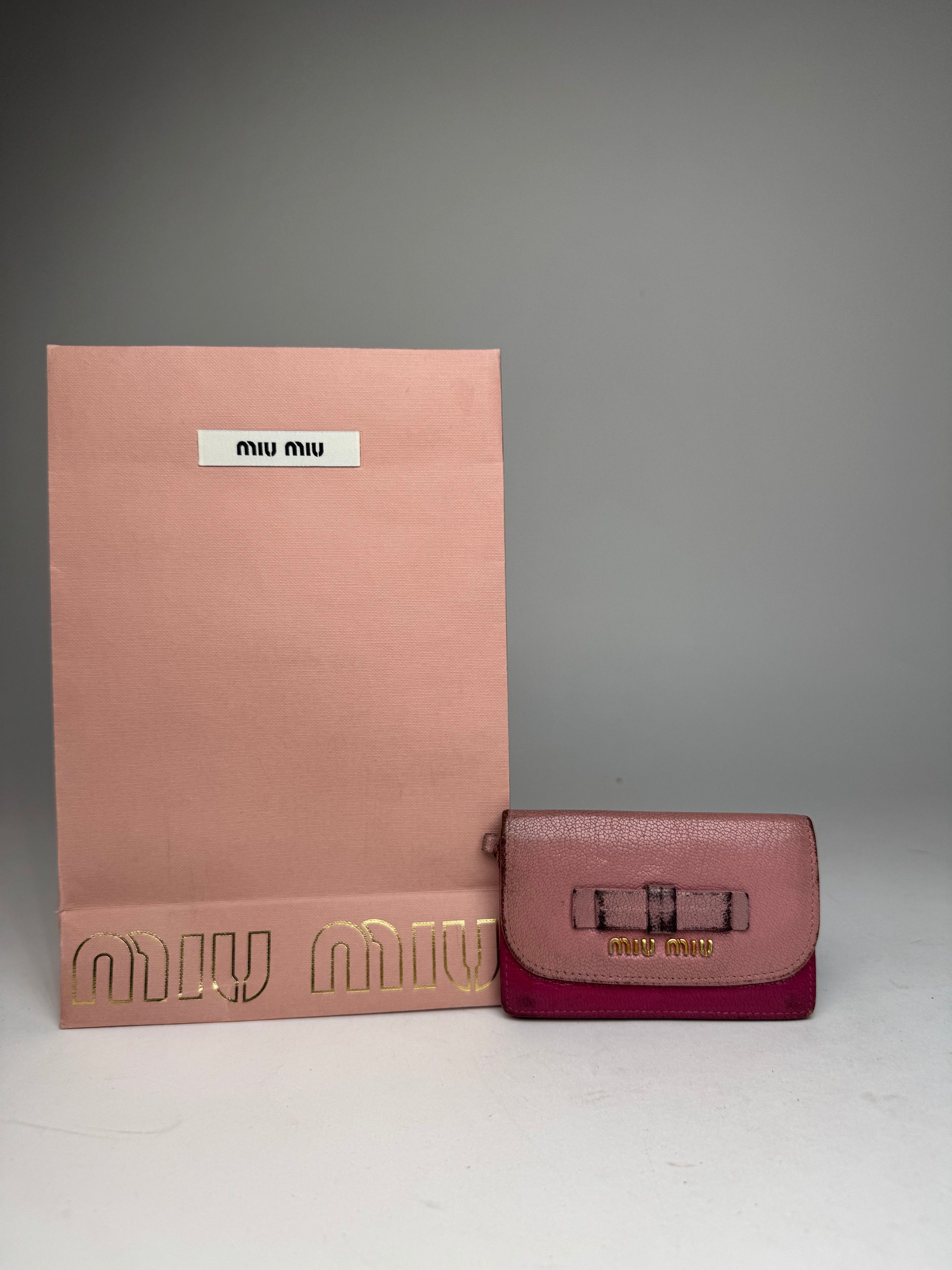 Miu Miu Vintage Leather Card Holder Pink Purple Size ONE SIZE - 1 Thumbnail