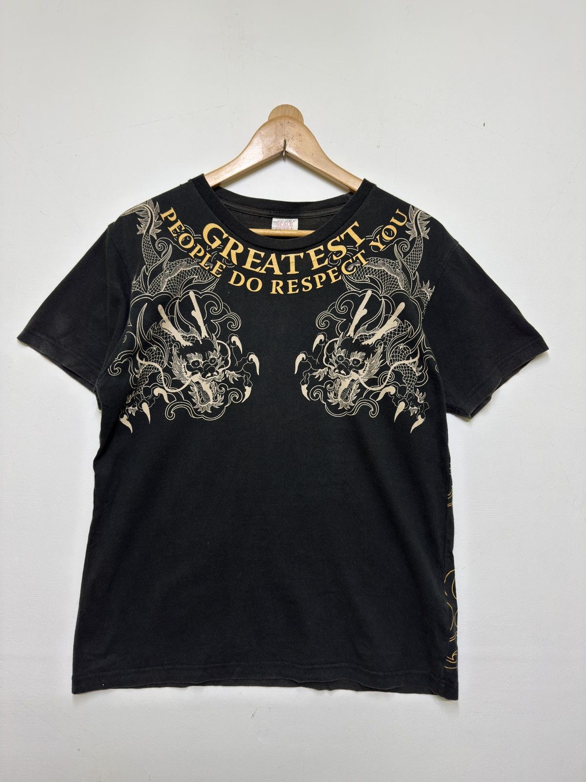Vintage Vintage Dragon Big Graphic Motors Poem Faded Black Size US S / EU 44-46 / 1 - 1 Thumbnail