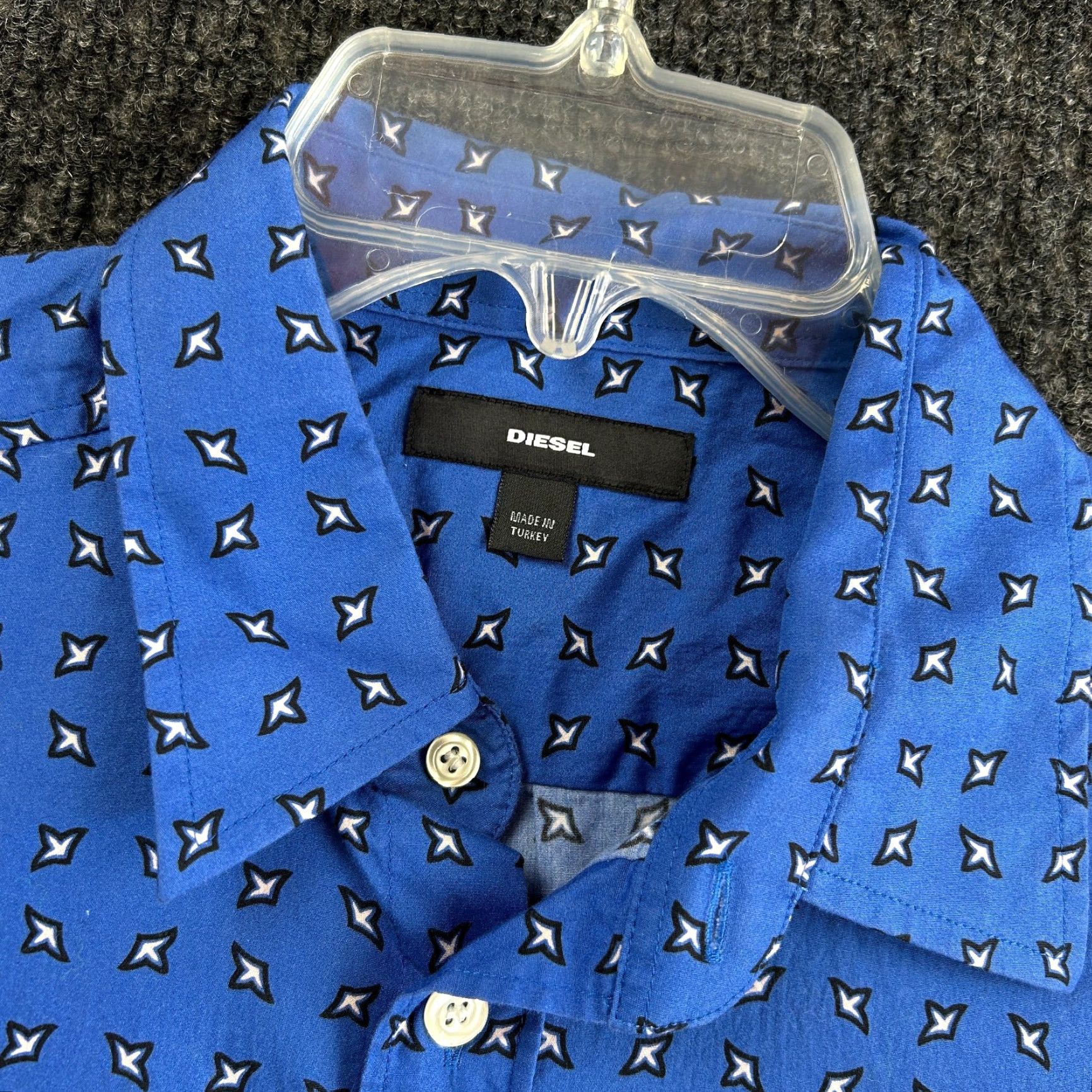 Diesel VINTAGE Diesel Button-Up Shirt Long Sleeve Blue All Over Print M Brav e Size US M / EU 48-50 / 2 - 2 Thumbnail