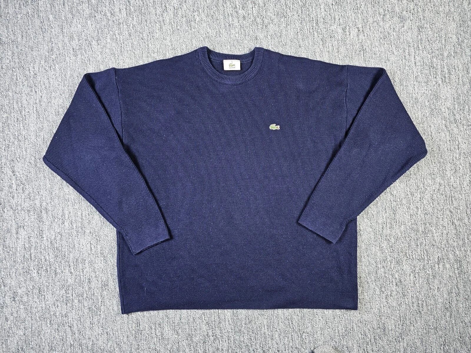 Lacoste Lacoste Vintage 90s Sweatshirt Boxy Cropped Navy Blue Size US L / EU 52-54 / 3 - 3 Thumbnail