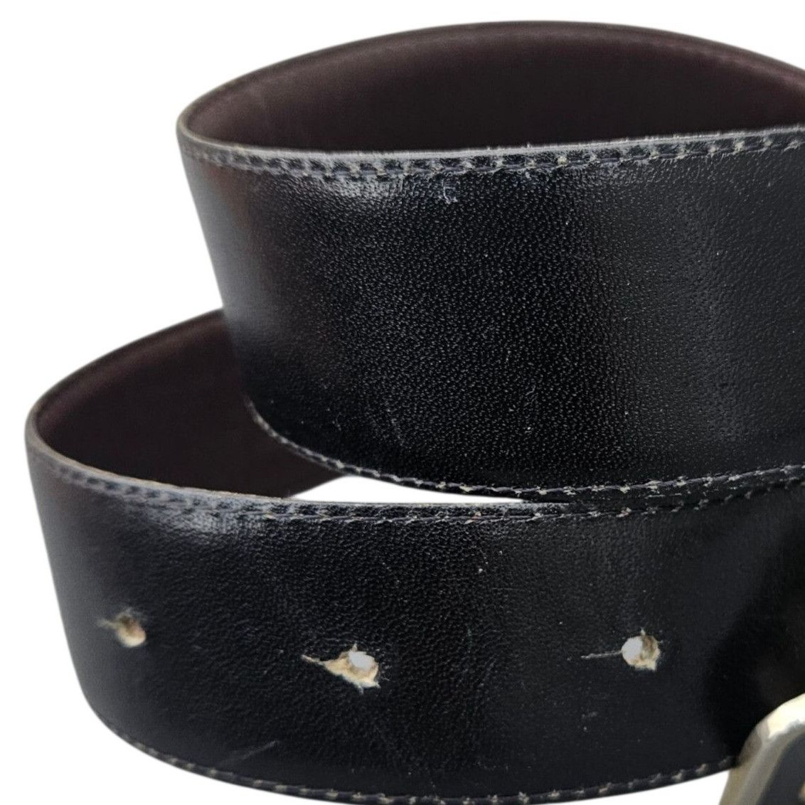Emanuel Ungaro Vintage Emanuel Ungaro Belt 1970s Leather Black Gold Womens Size ONE SIZE - 3 Thumbnail