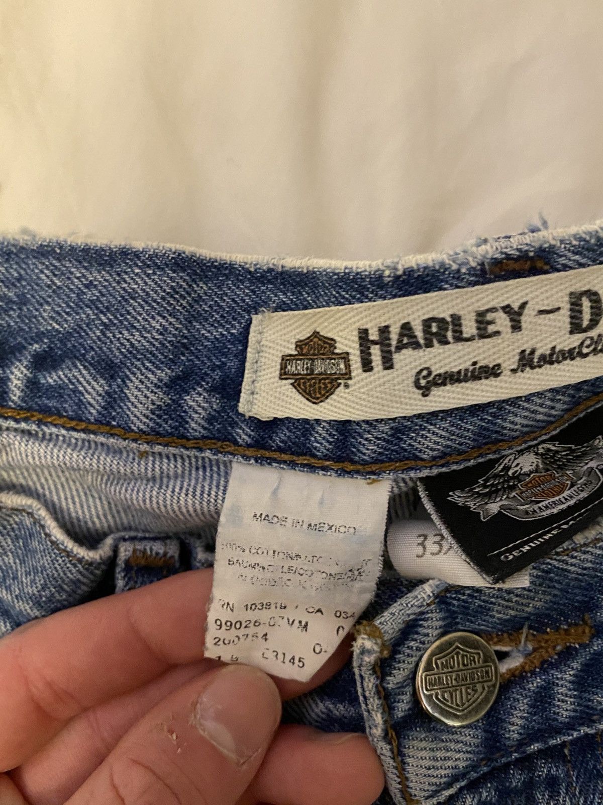 Harley Davidson × Vintage Vintage Harley Davidson Straight Leg Distressed Denim Size US 33 - 9 Thumbnail