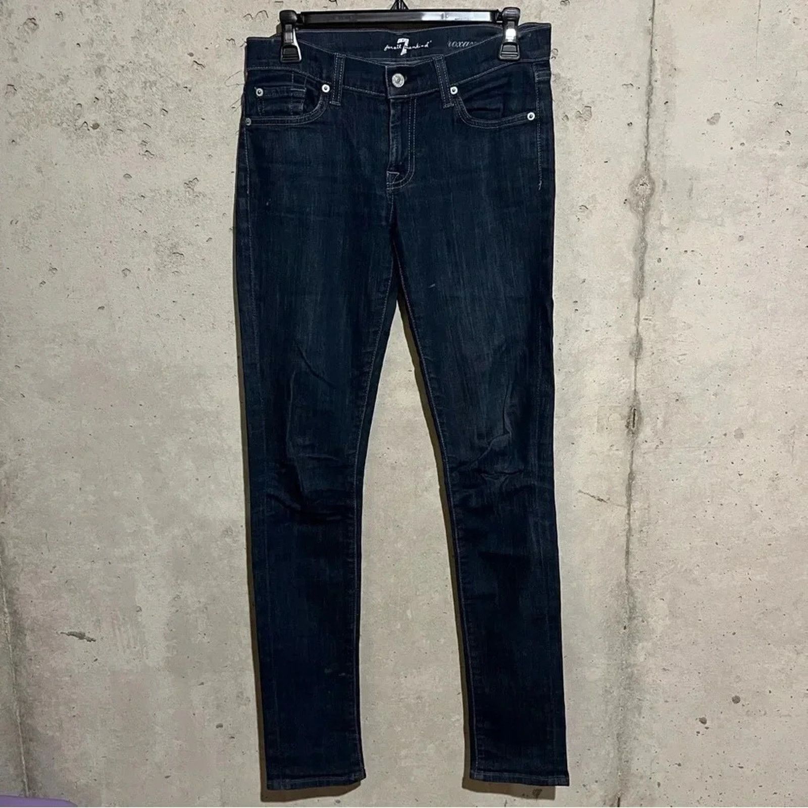 7 For All Mankind 7FAM Roxanne Skinny Jeans SZ 27 Dark Wash Size 27" / US 4 / IT 40 - 1 Thumbnail