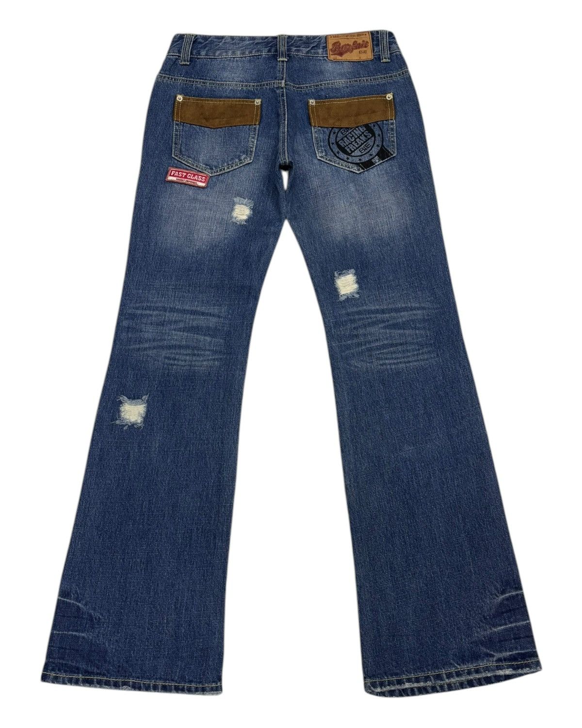 GOSTAR DE FUGA × Hysteric Glamour × Japanese Brand Y2K Barfait Empereur Flare Jeans Patchwork Japanese Denim Size US 30 / EU 46 - 2 Thumbnail