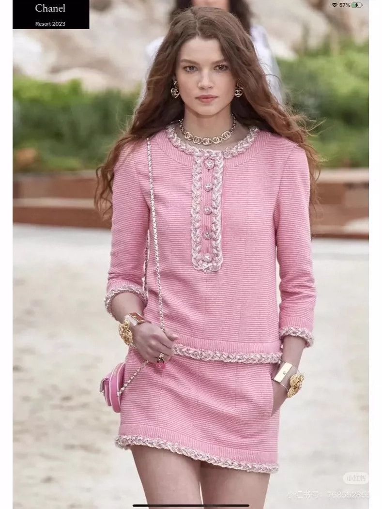 Chanel Chanel 23c pink embroidered rolled-edged dress Size XS / US 0-2 / IT 36-38 - 5 Thumbnail