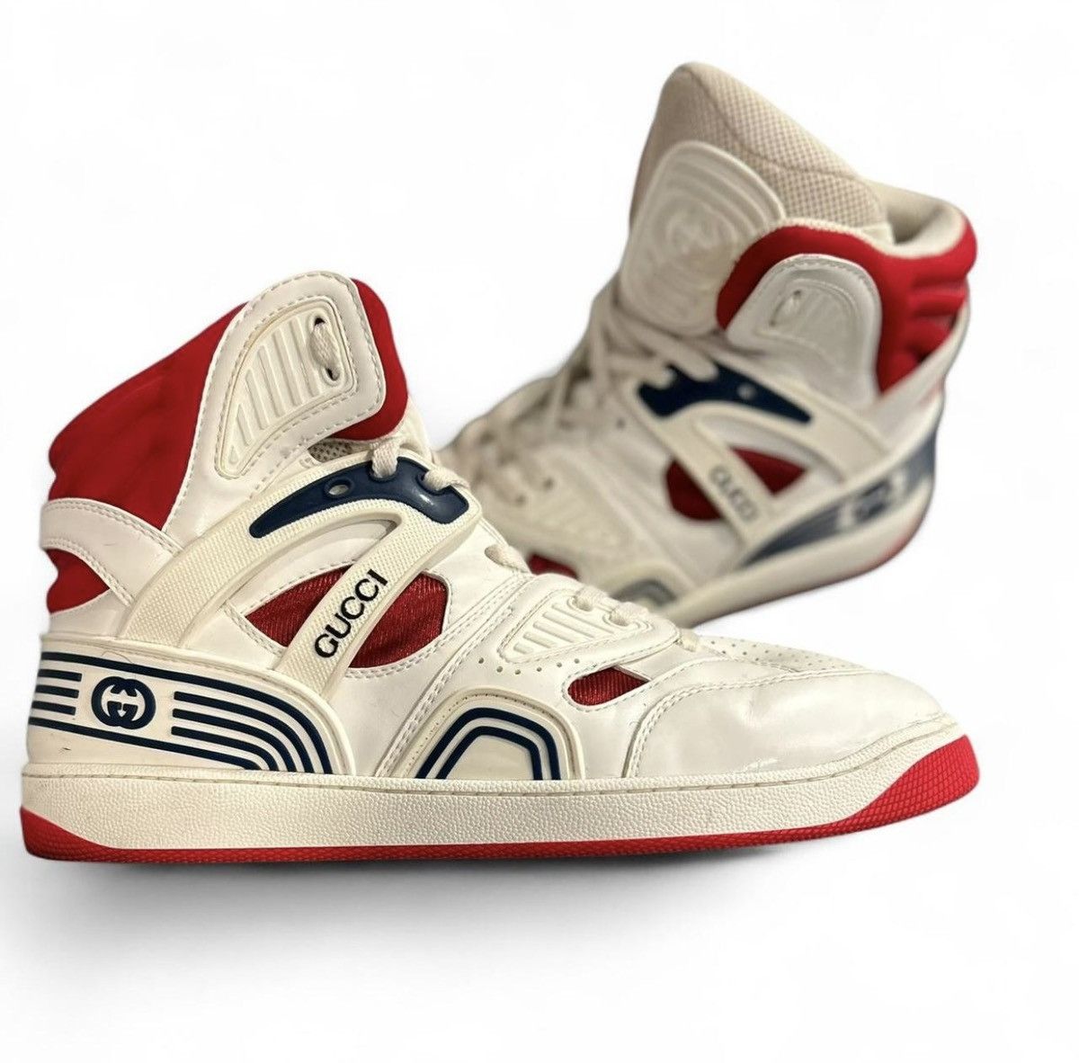 Gucci Gucci Basket High Top White Demetra Sneakers Size US 9 / EU 42 - 2 Thumbnail