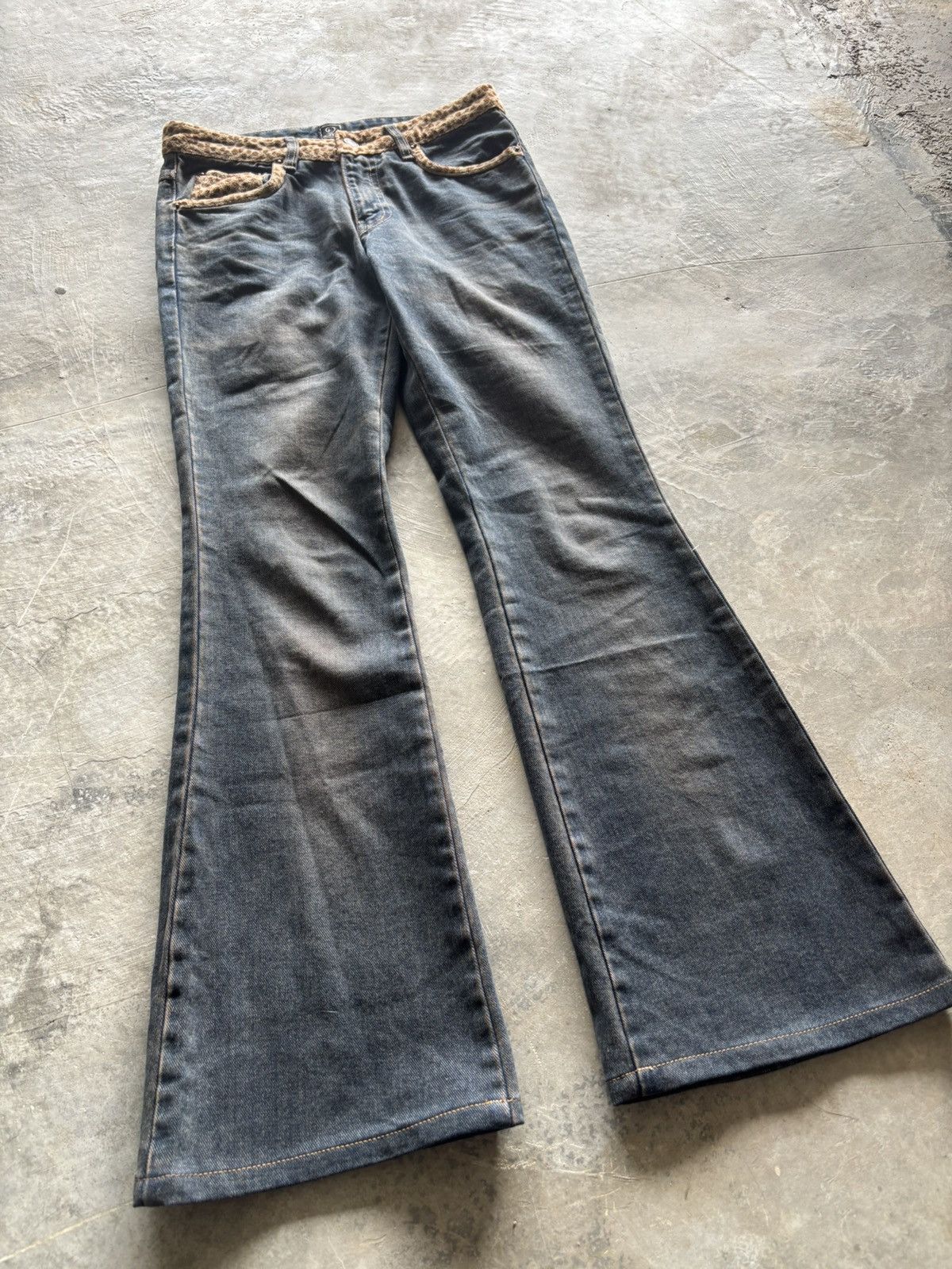 Hysteric Glamour vintage seal kay flared jeans cheetah leopard design rusty Size 26" / US 2 / IT 38 - 10 Thumbnail