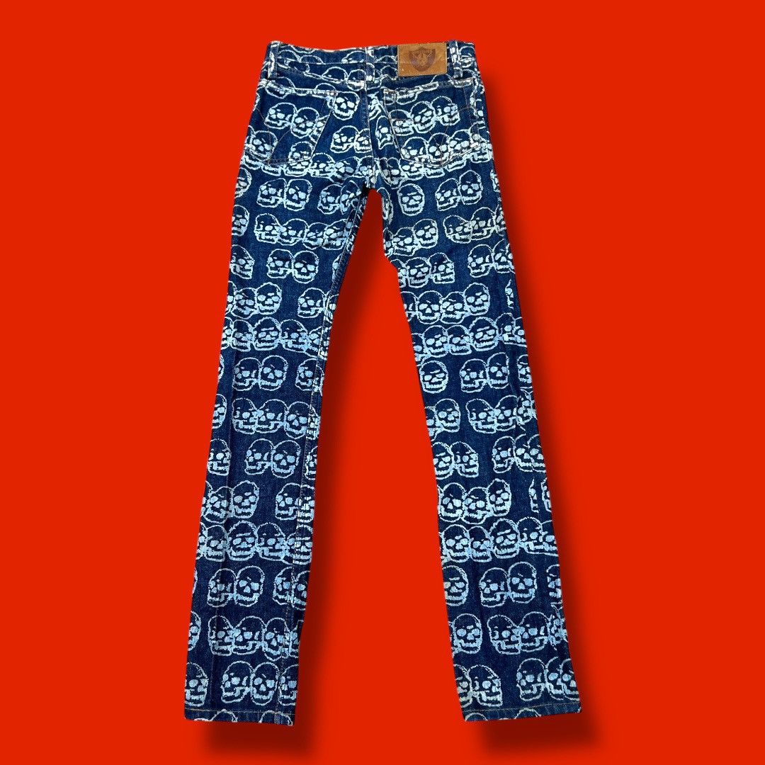 Designer × Hysteric Glamour × Japanese Brand HYSTERIC GLAMOUR FULL PRINT SKULL JAPANESE BRAND DENIM Size US 27 - 1 Thumbnail