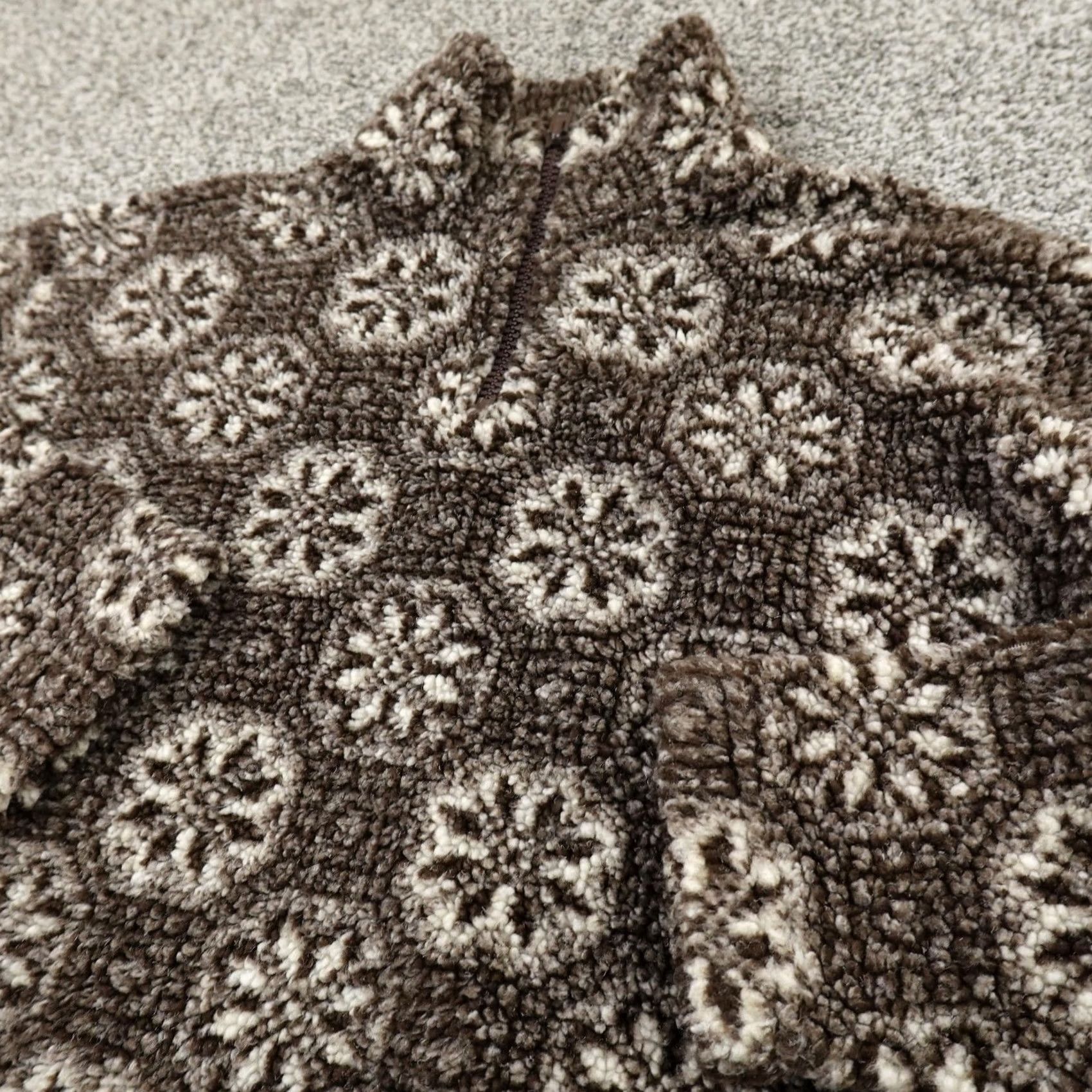 Vintage VINTAGE Kathy Ireland Sweater Womens M Brown Geometric Nordic Snowflake Pullover 1/4 Zip 90s USA Mens? Size M / US 6-8 / IT 42-44 - 2 Thumbnail