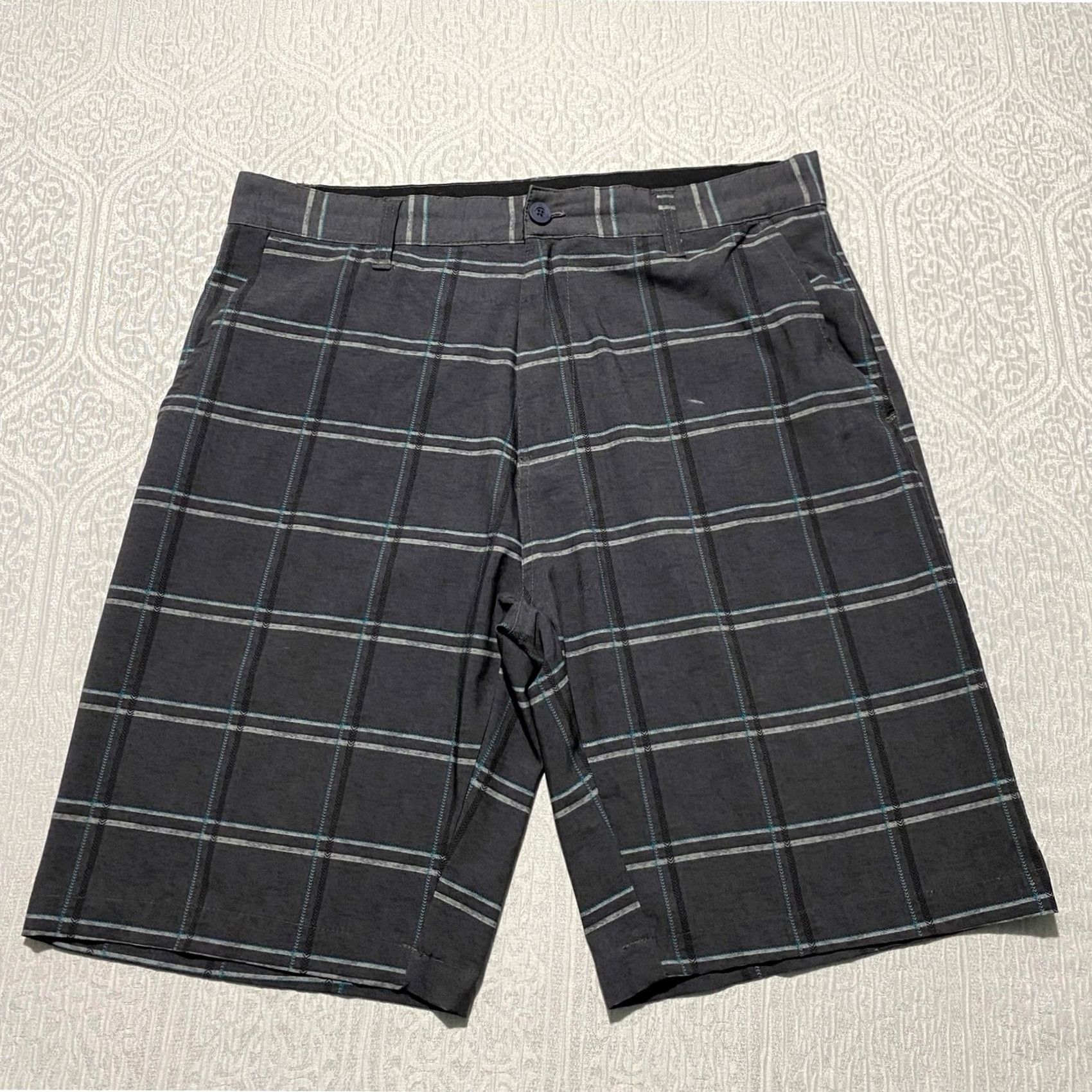 Burnside Burnside Mens Plaid Hybrid Board Shorts Gray Size 34 Casual Surf Skate Size US 34 / EU 50 - 3 Thumbnail