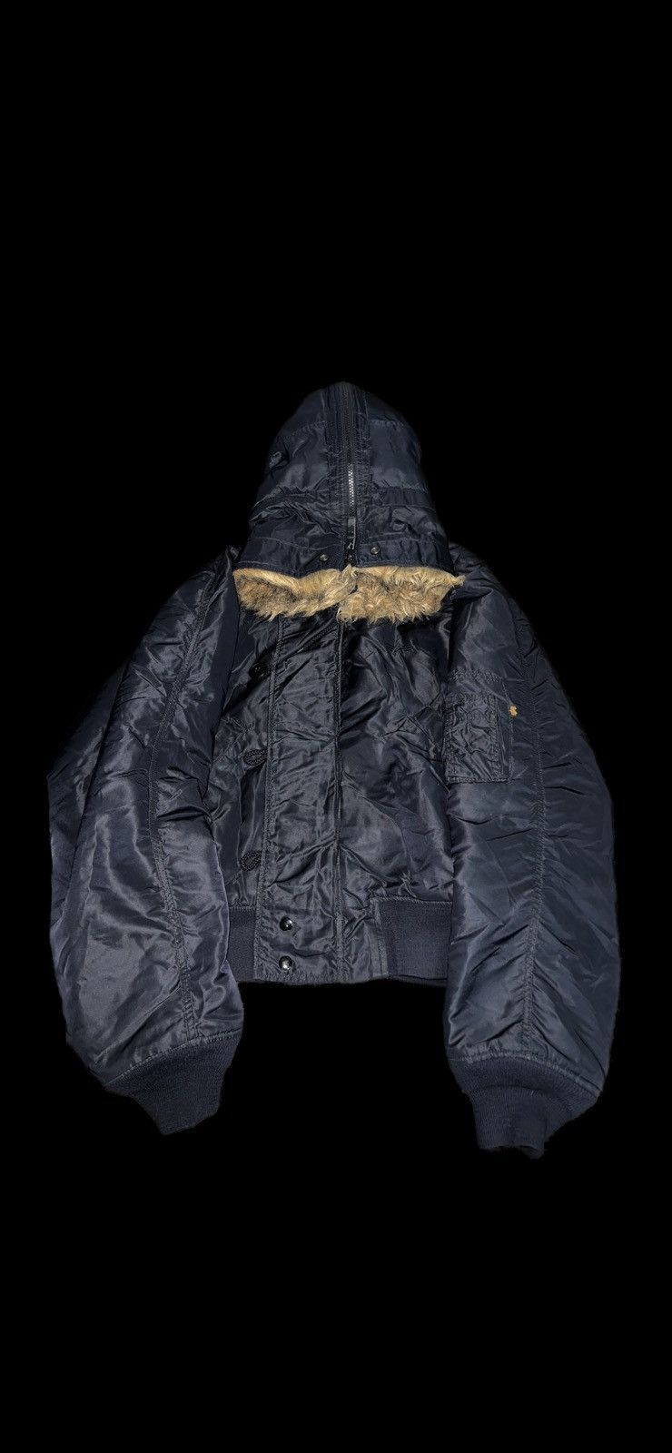 Alpha Industries × If Six Was Nine Y2K VINTAGE MOHAIR FUZZY FLUFFY FUR HOOD FAUX BOMBER JACKET Size US M / EU 48-50 / 2 - 1 Preview